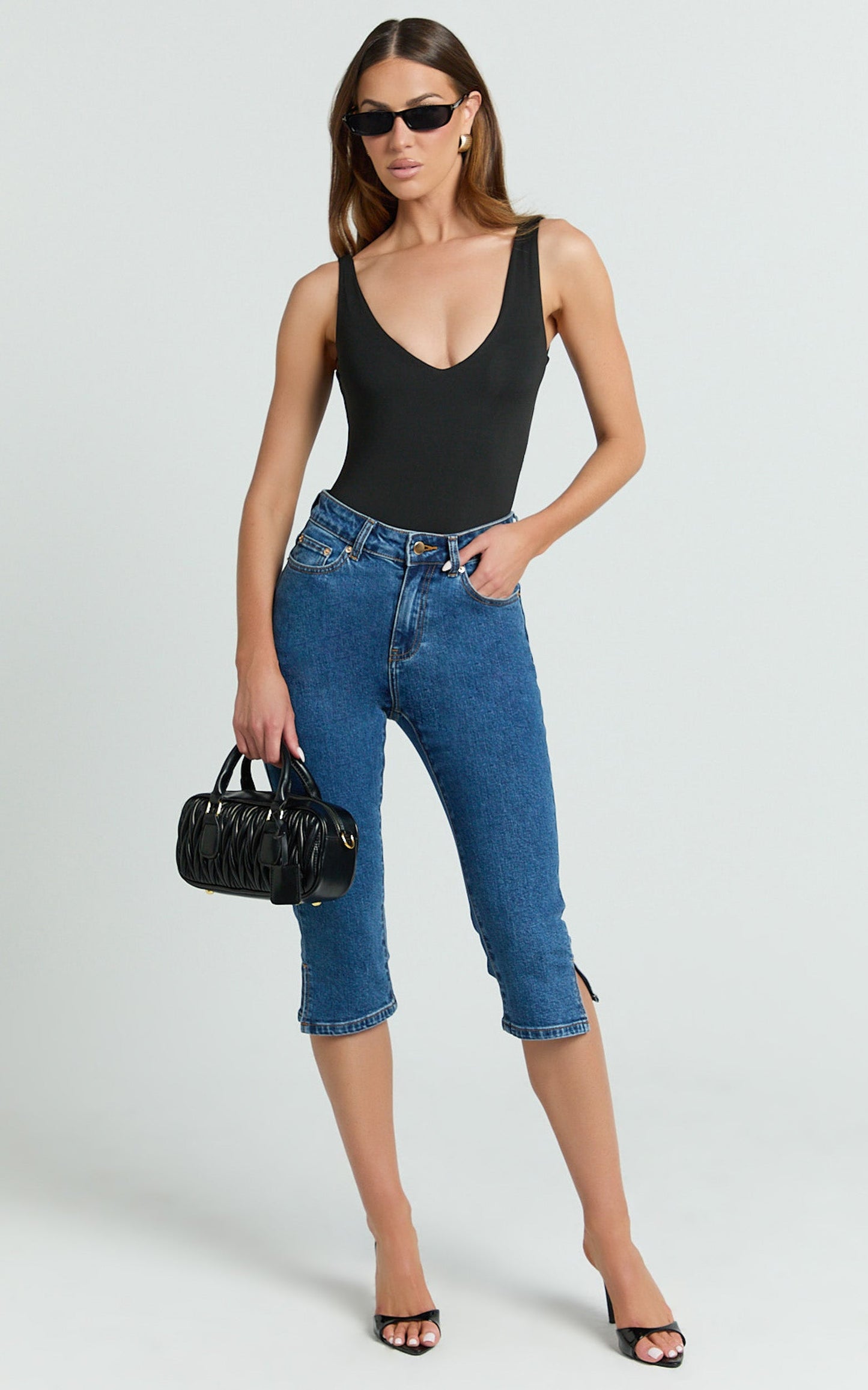 Letty Jeans - 7/8 Crop Denim Jeans in Dark Wash