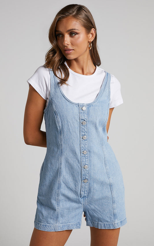 Levi's - Alek Denim Romper in Indigo Stonewash