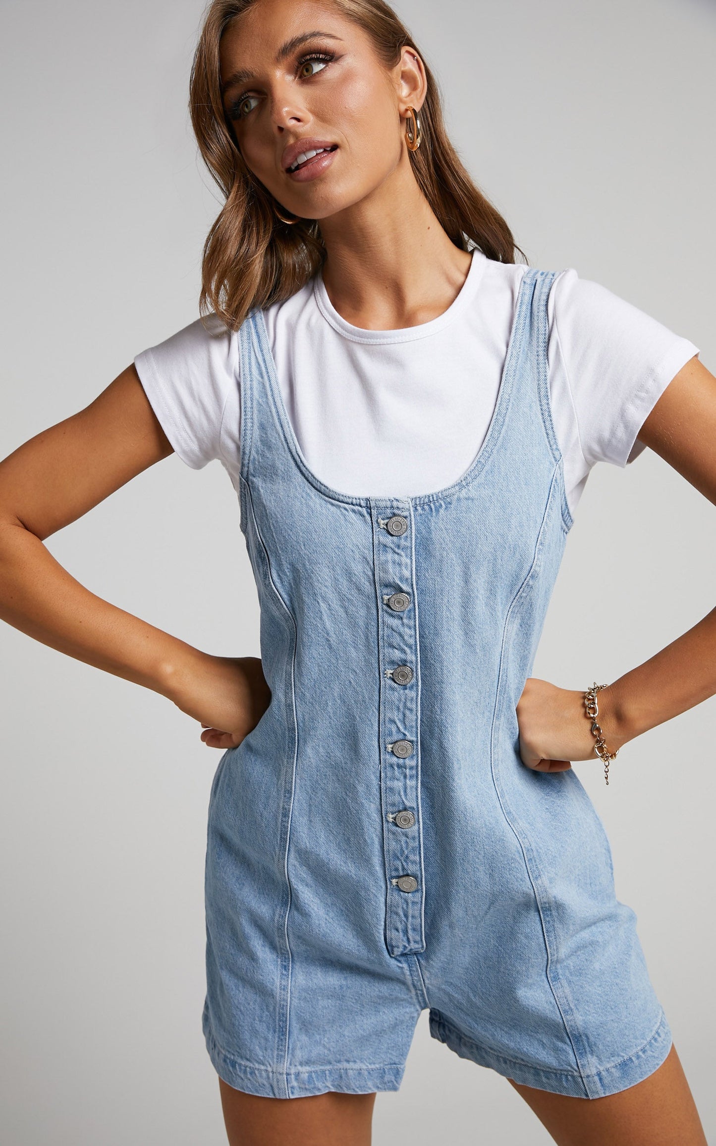 Levi's - Alek Denim Romper in Indigo Stonewash