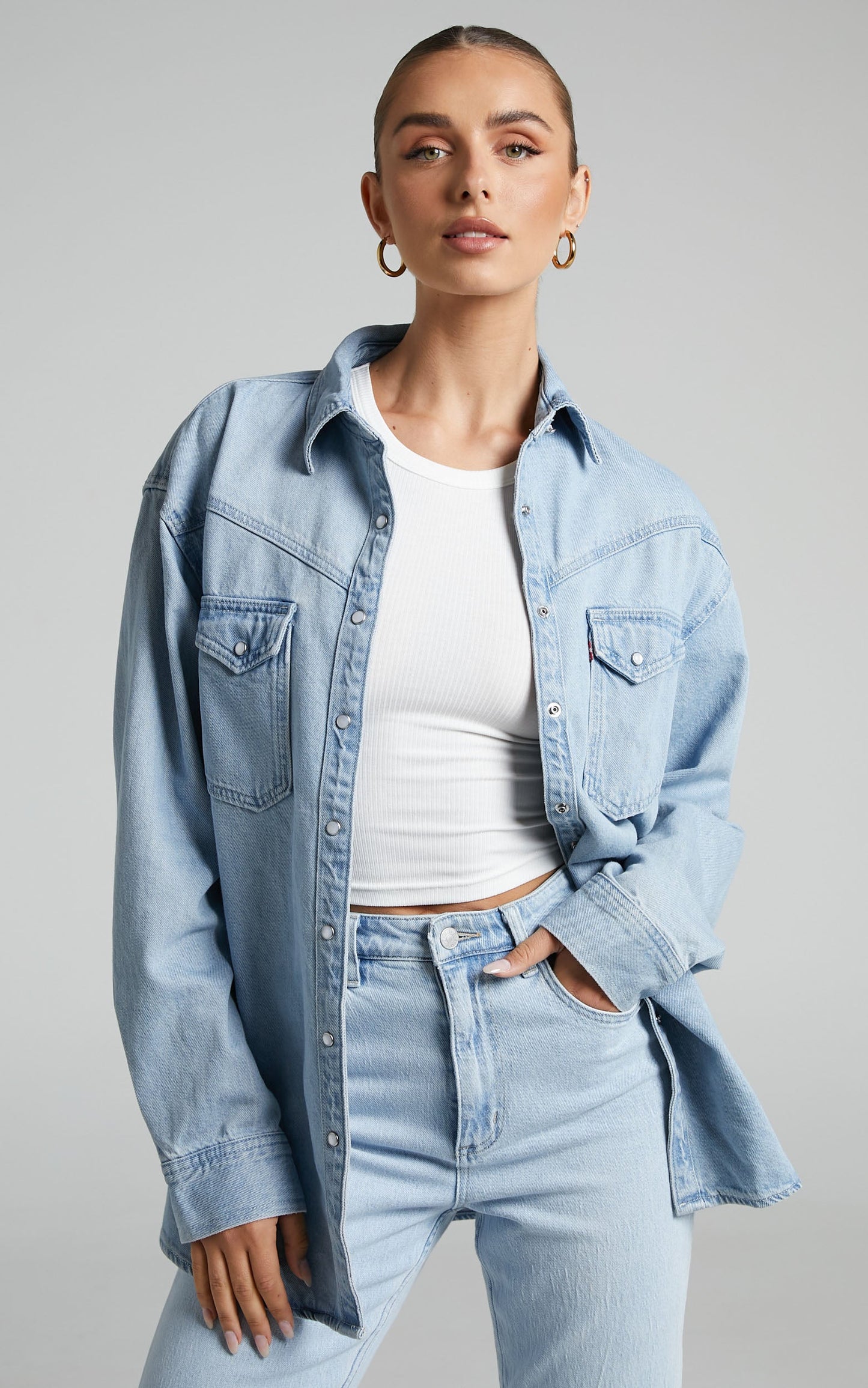 Levi's - Dorsey XL Western Denim Shirt in LONG JOURNEY  - INDIGO STONEWASH