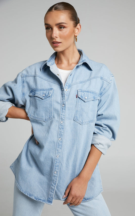 Levi's - Dorsey XL Western Denim Shirt in LONG JOURNEY  - INDIGO STONEWASH