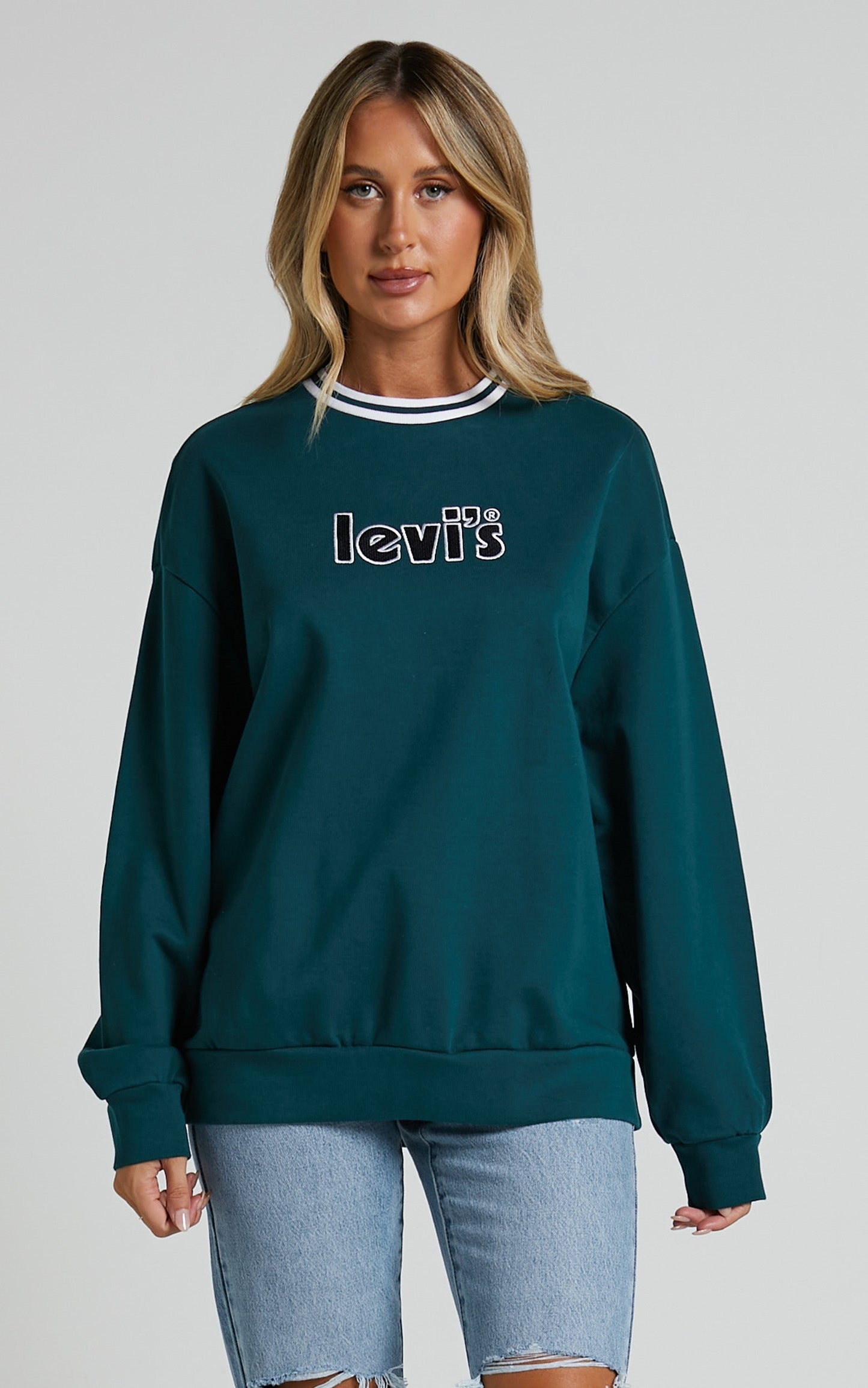 Levi's -  GRAPHIC PRISM CREW FUZZY POSTER LOGO in Deep Sea Moss