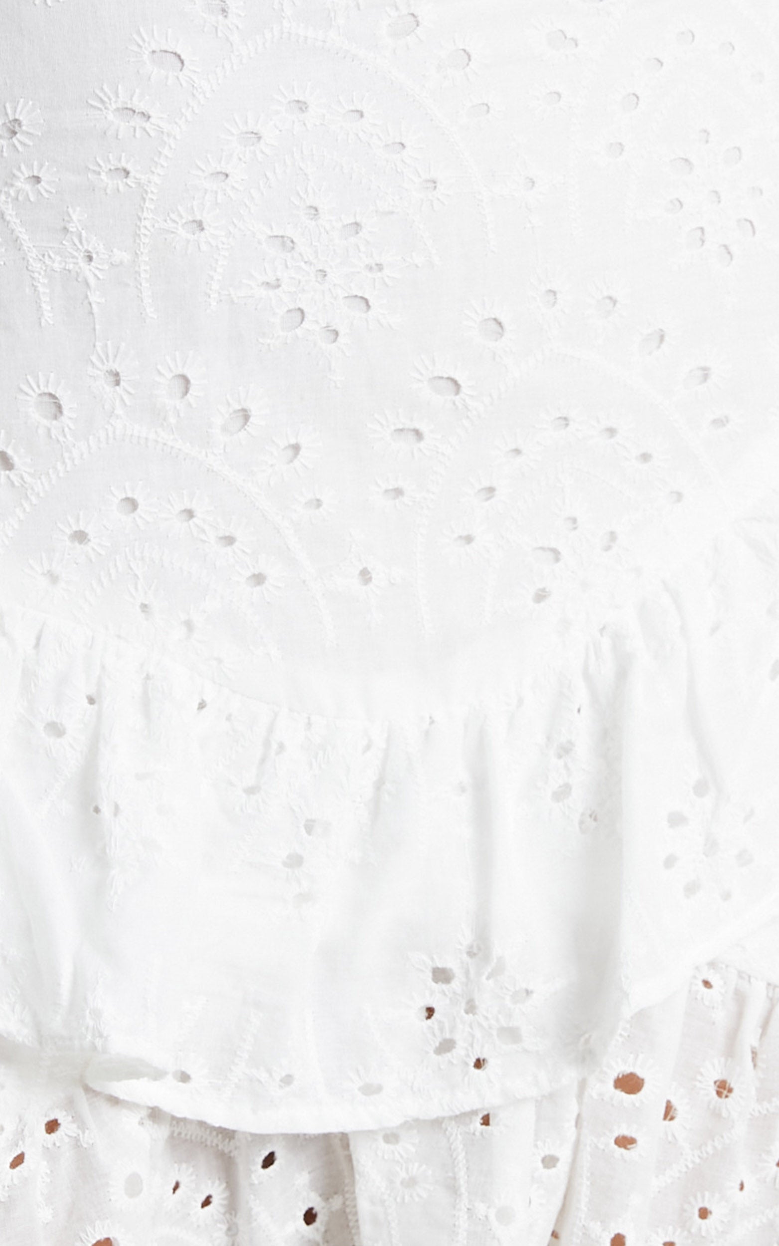 Levieth Puff Sleeve Ruffle Skirt Two Piece Set in White Embroidery Anglaise