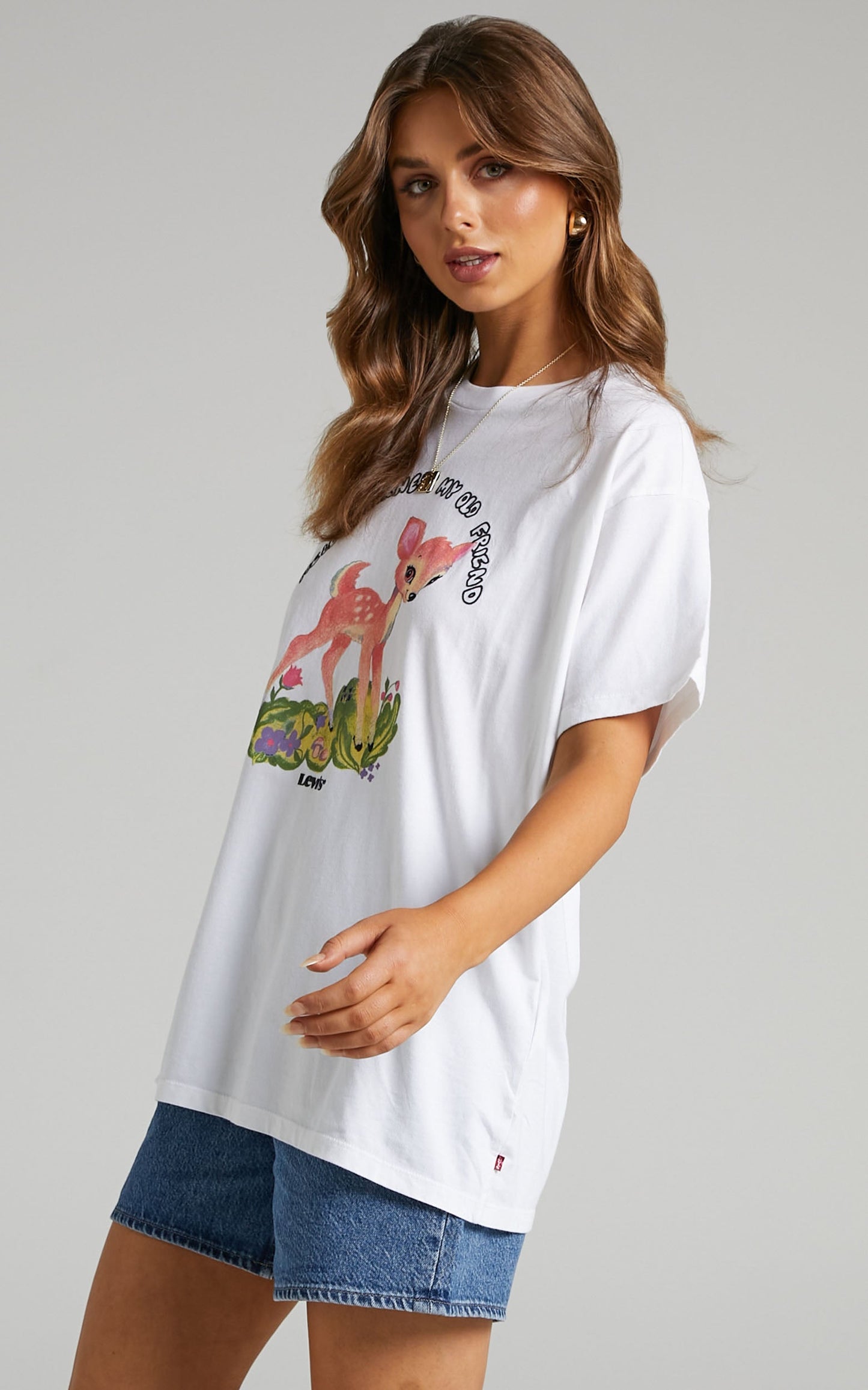 Levi's - Graphic Roadtrip Tee in Hello Darkness Bambi White