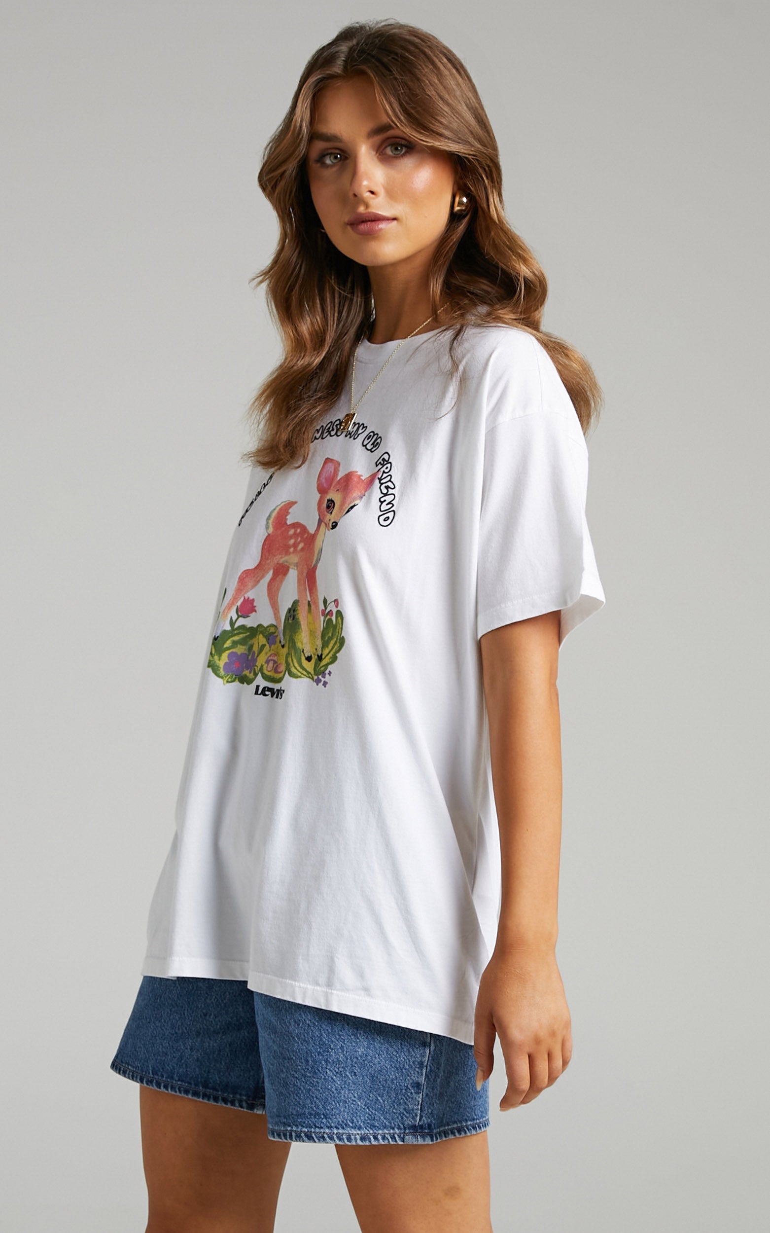 Levi's - Graphic Roadtrip Tee in Hello Darkness Bambi White