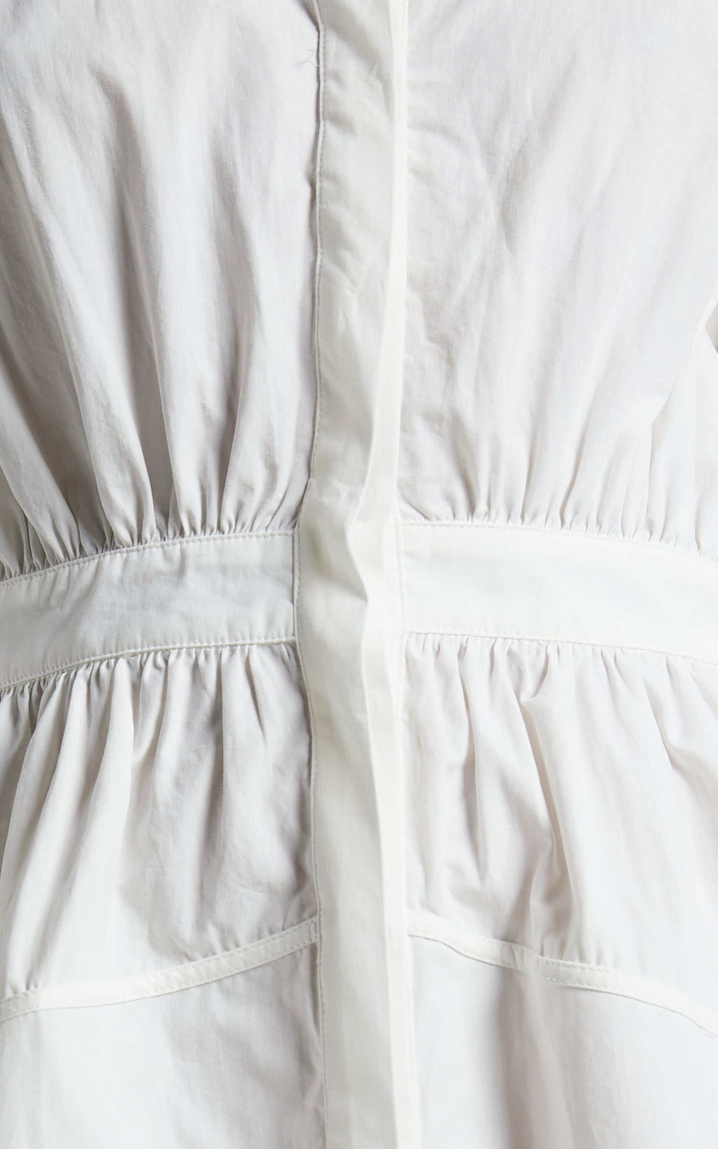 Adanny Mini Dress - Long Puff Sleeve Shirt Dress in White