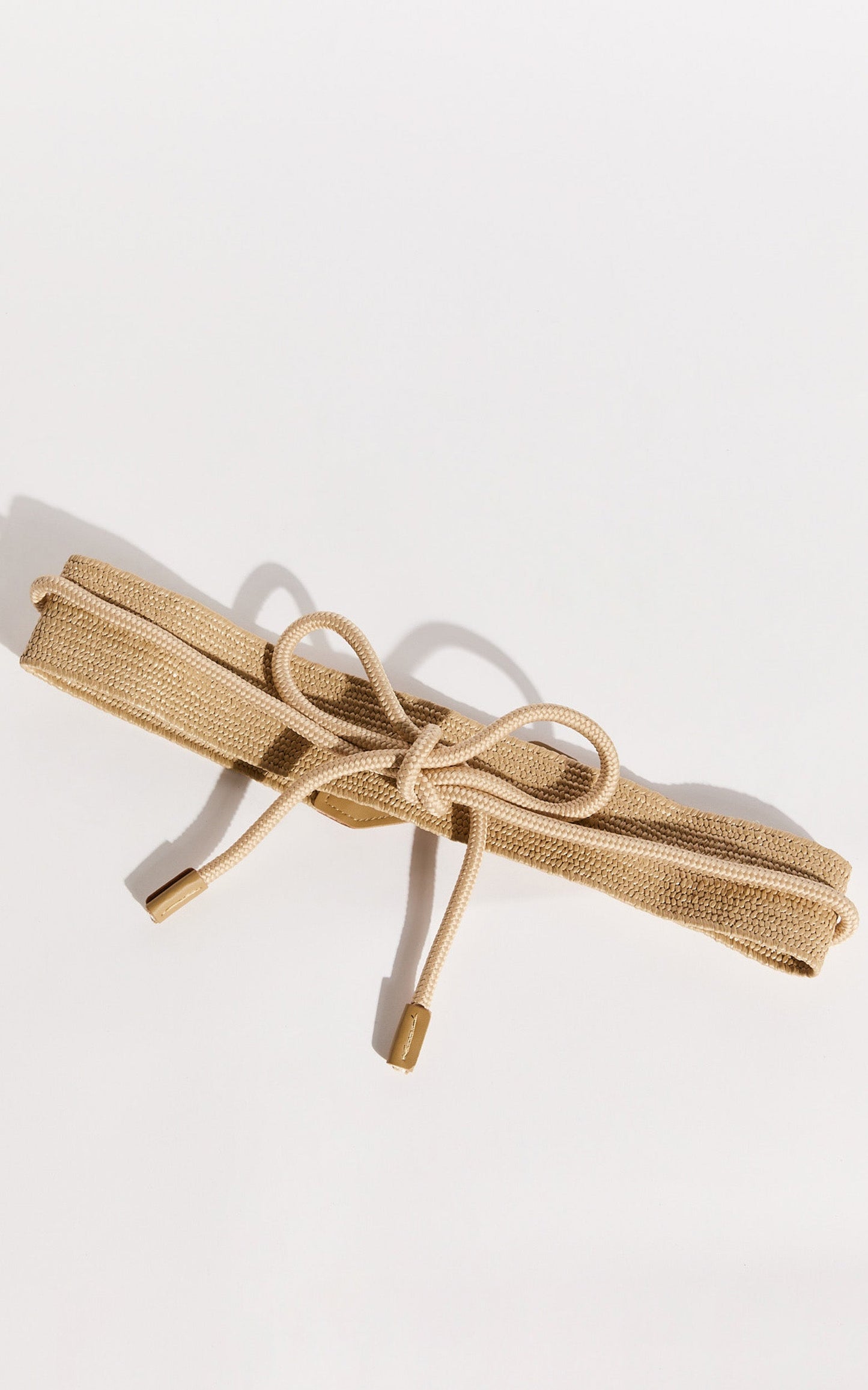 Lilibeth Belt - Wide Rattan Tie Up Detail Waist Belt in Natural