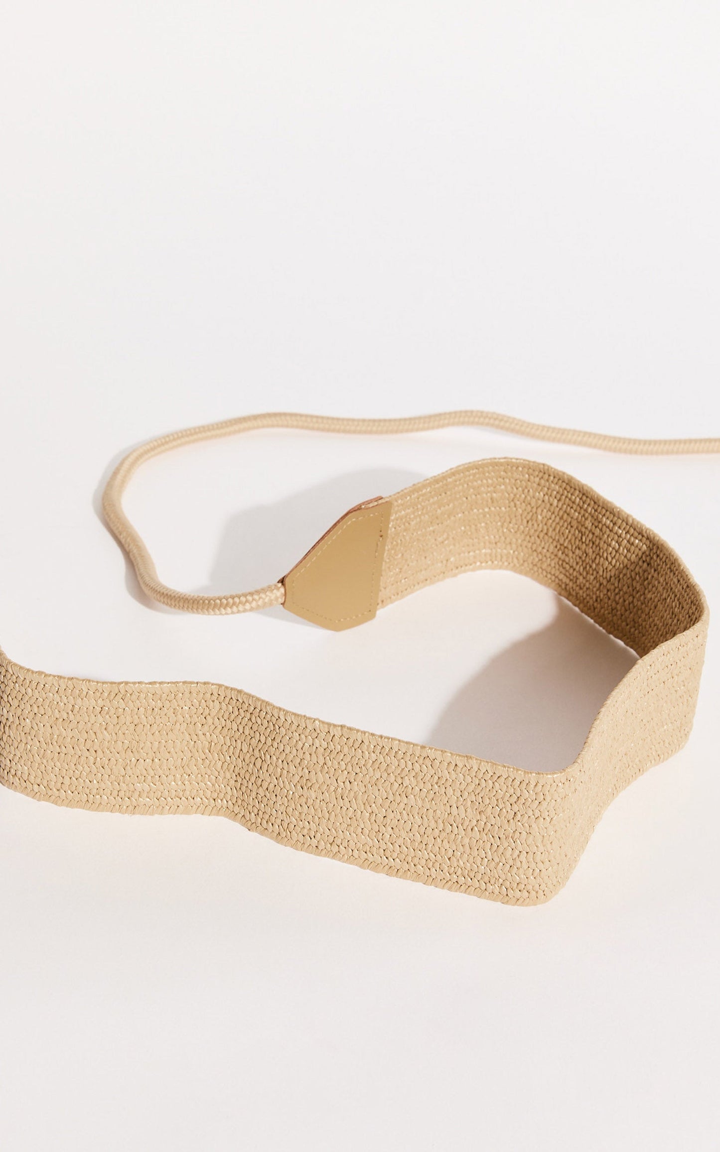 Lilibeth Belt - Wide Rattan Tie Up Detail Waist Belt in Natural
