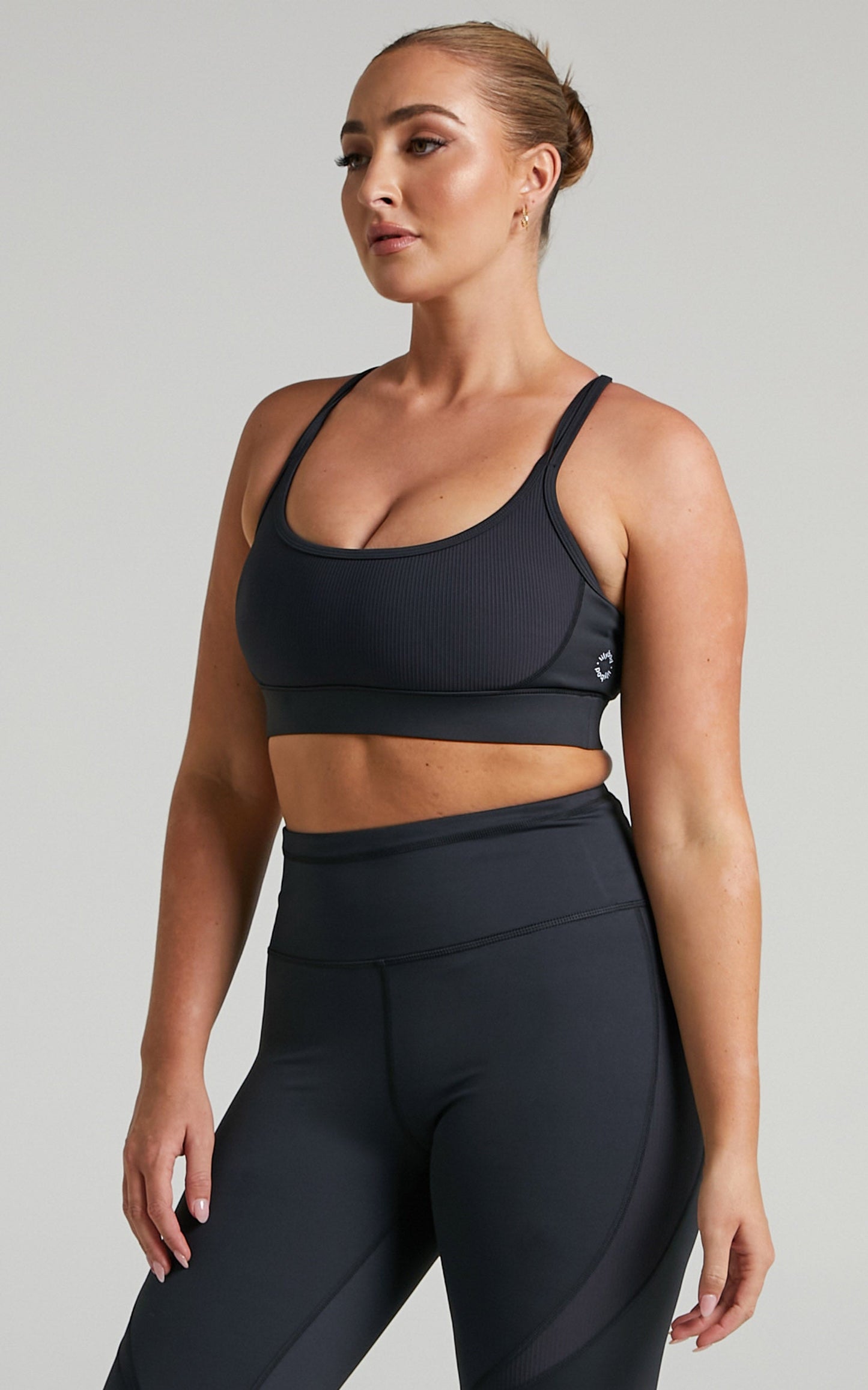 Lilybod - River Sports Bra in Smoke Black