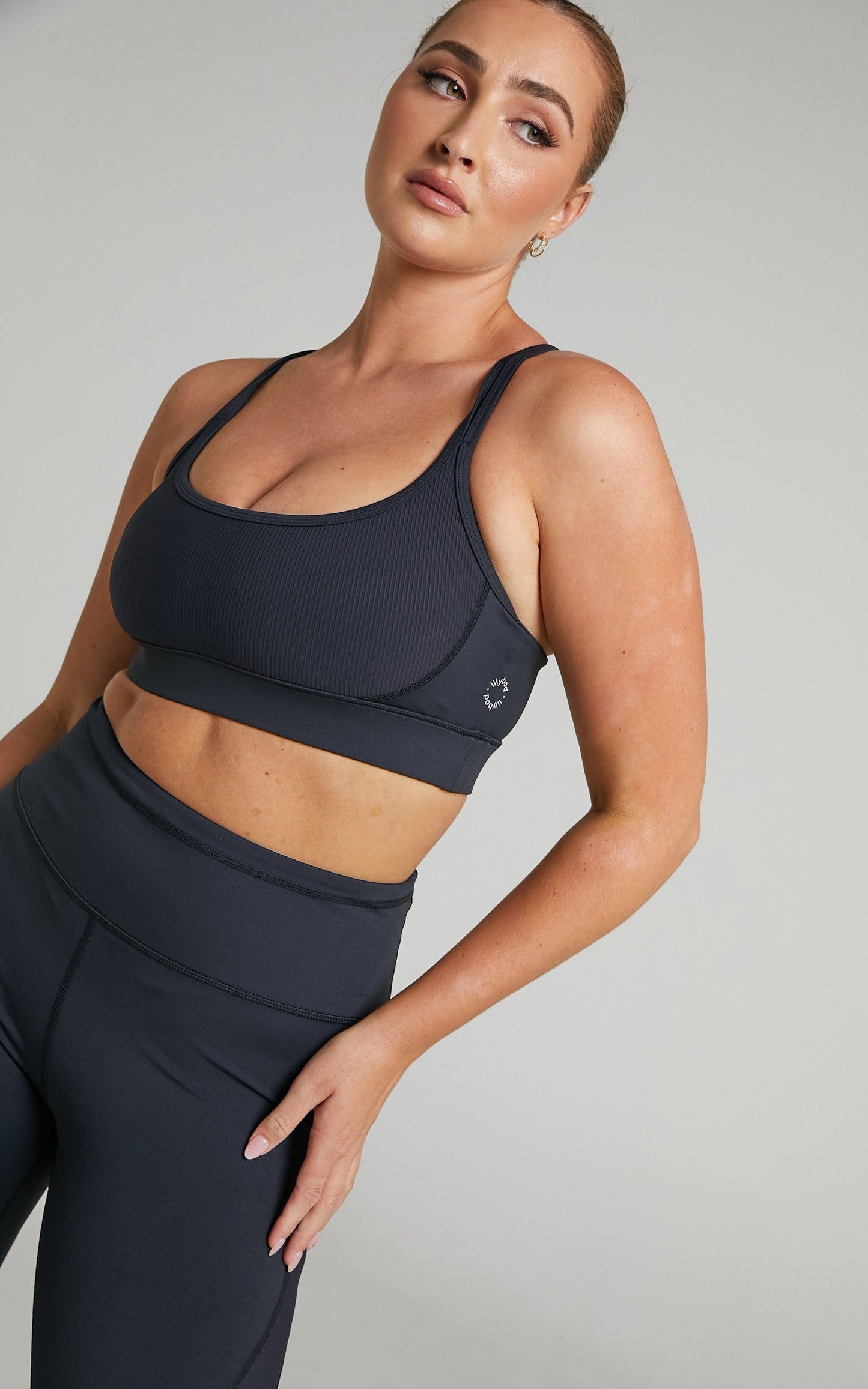 Lilybod - River Sports Bra in Smoke Black