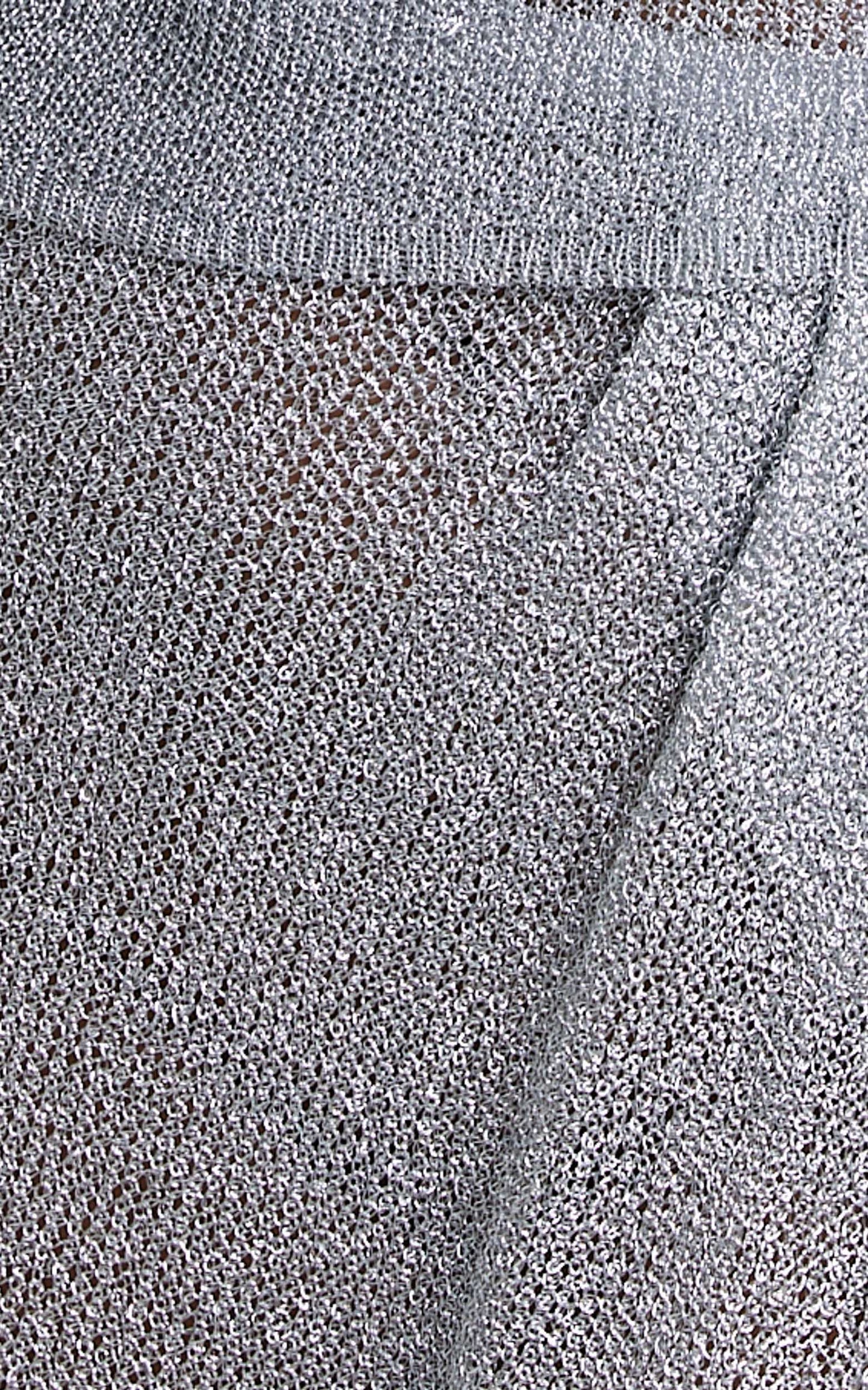 Lioness - Almost Famous Knit Mesh Midi Skirt in Silver
