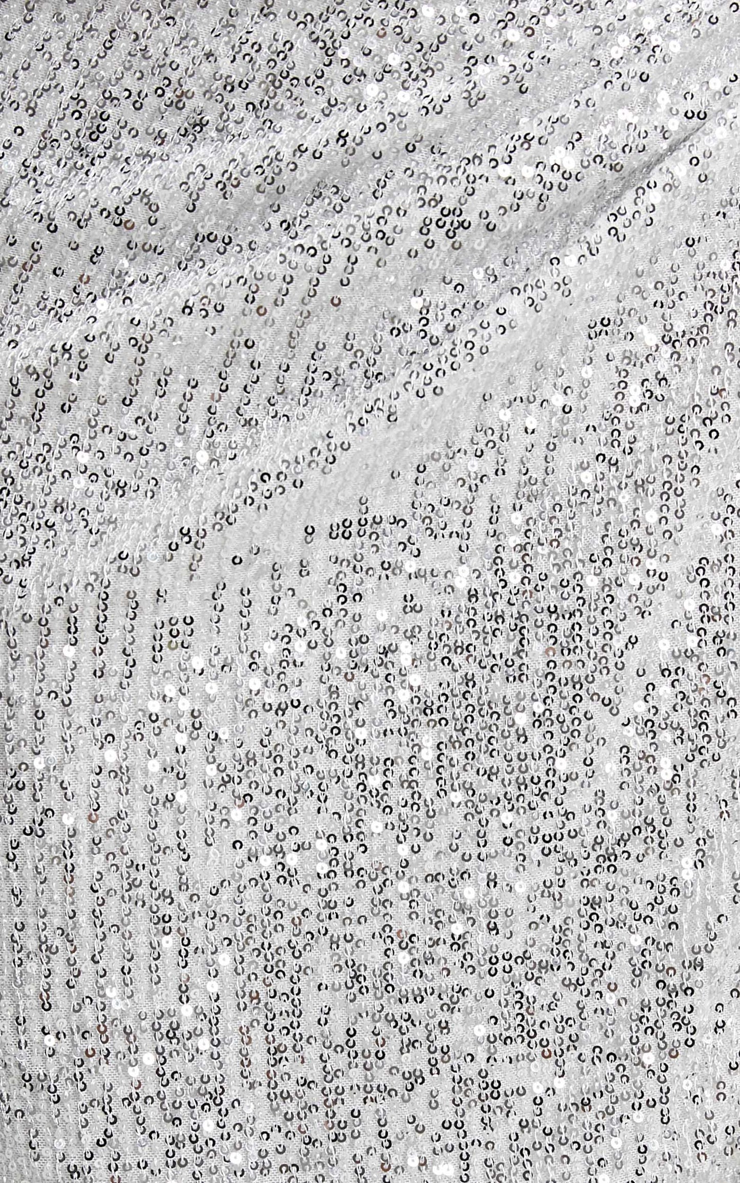 Lioness - Almost Famous Knit Mesh Midi Skirt in White Sequin