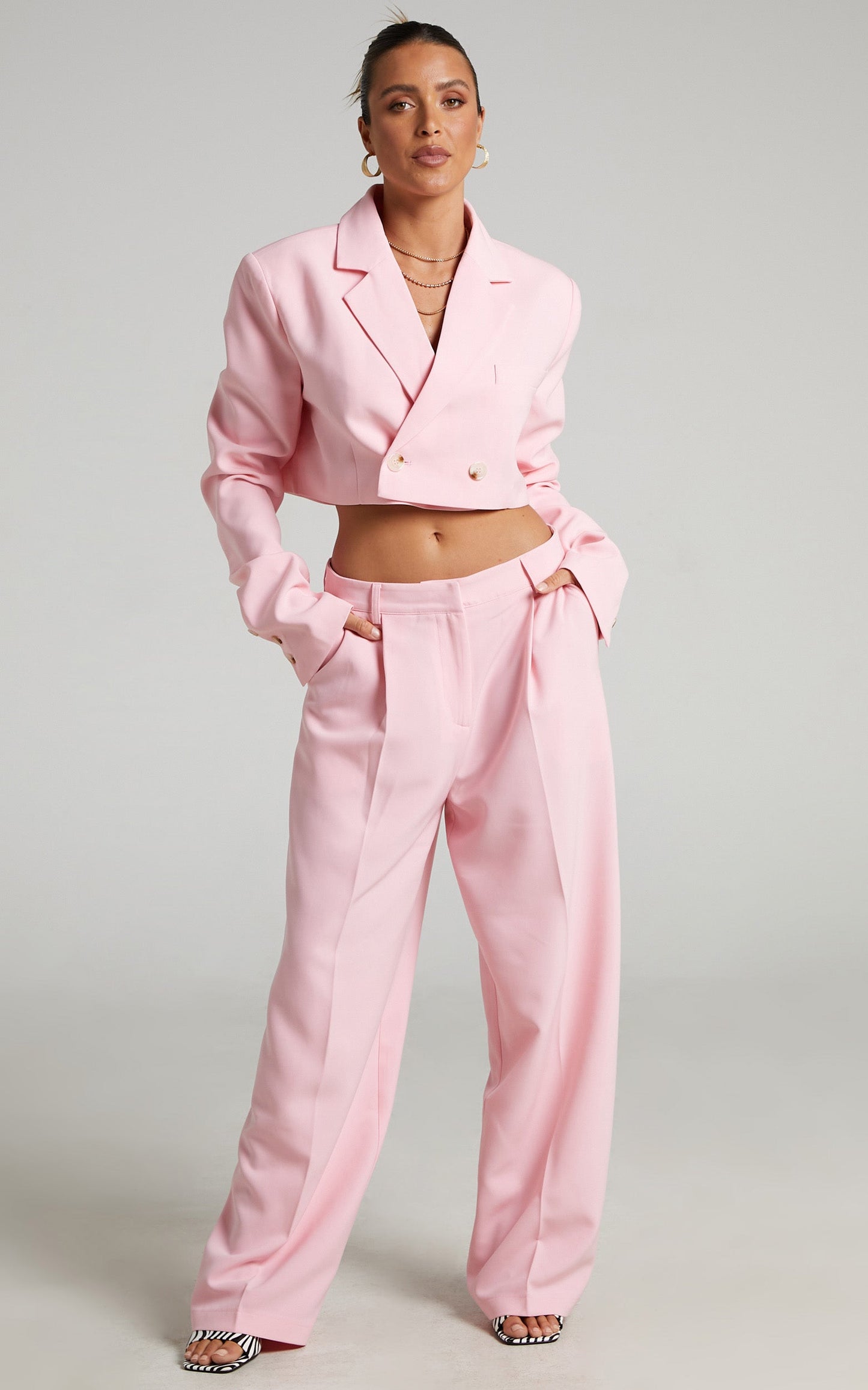 Lioness - Country Club Crop Blazer in Pink
