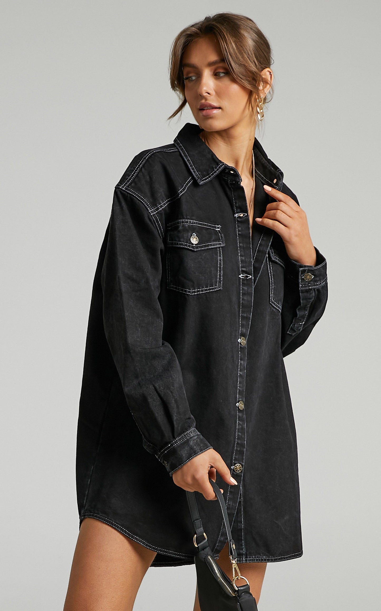 Lioness - Heavy Metal Shirt Dress in Black