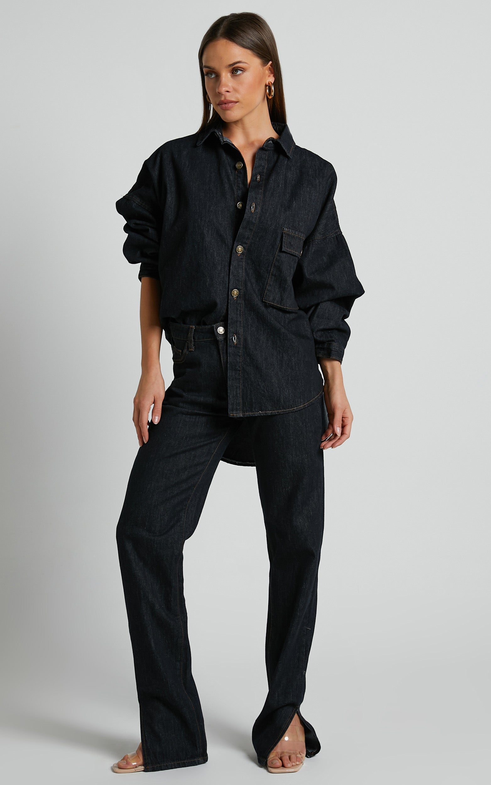 Lioness - NYC Boyfriend Shirt in Dark Denim