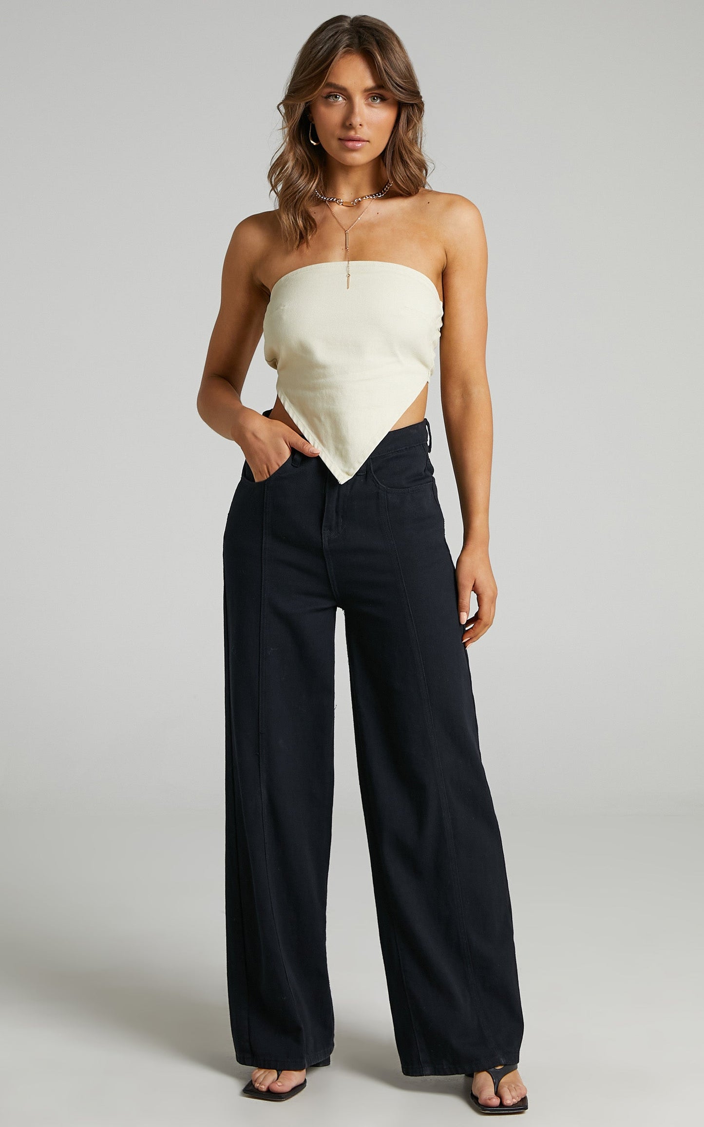Lioness - Pammy Denim Top in Cream