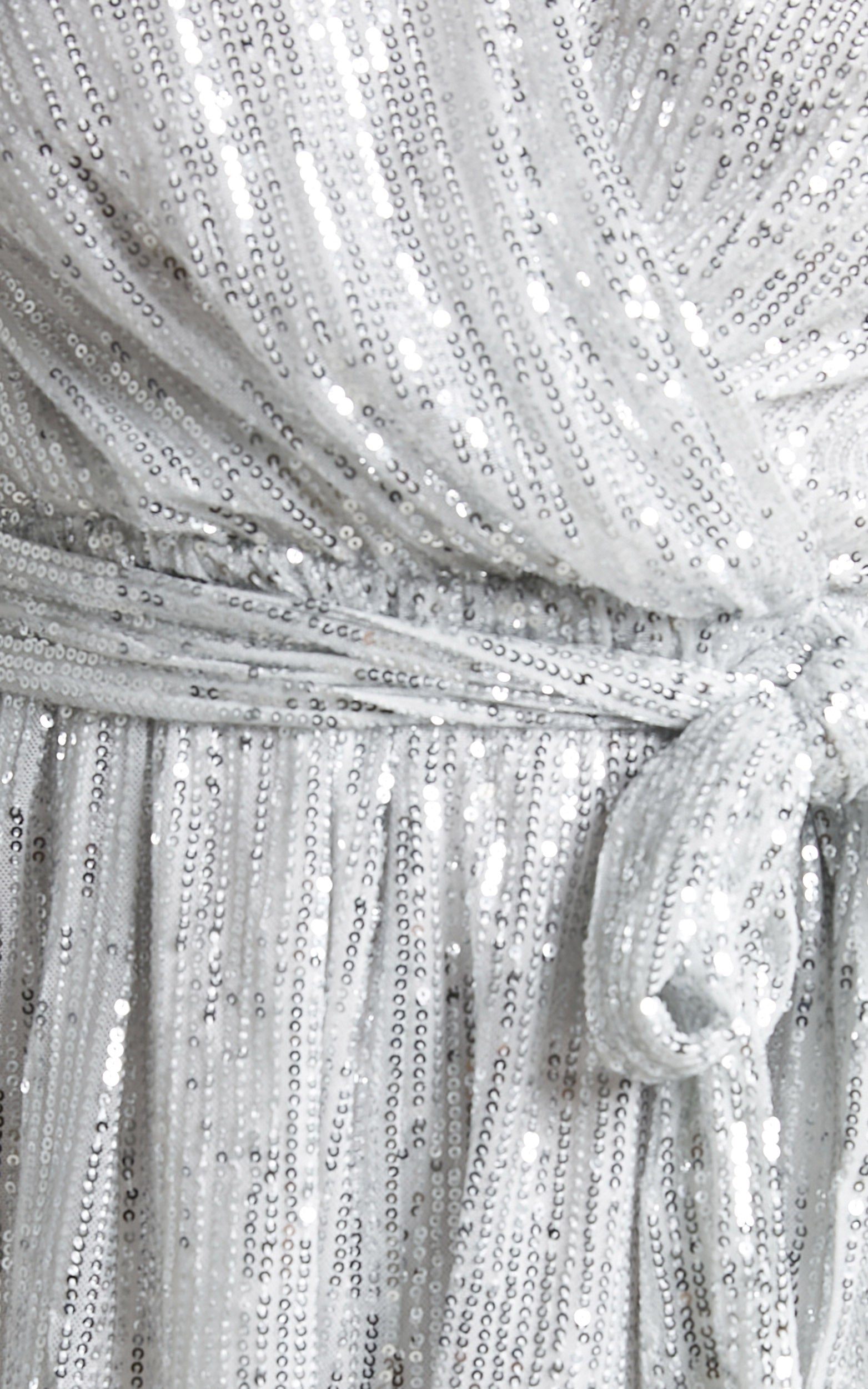 Lizzell Sequin Wrap Playsuit in Silver Sequin