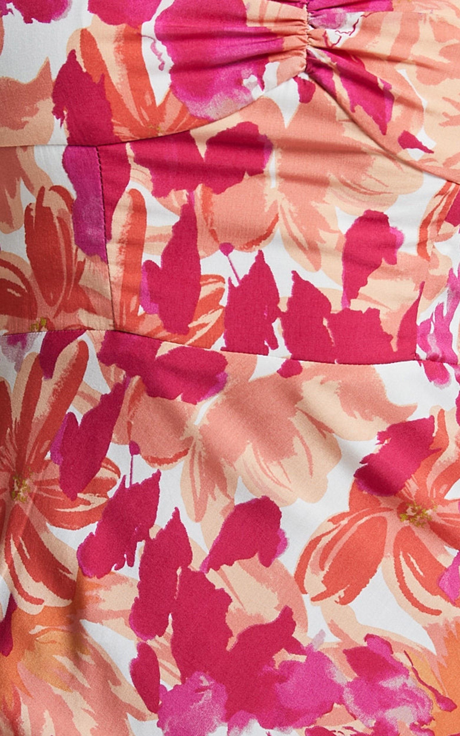 Lochlan Midi Dress - Cup Bust Sleeveless Dress in Pink Floral