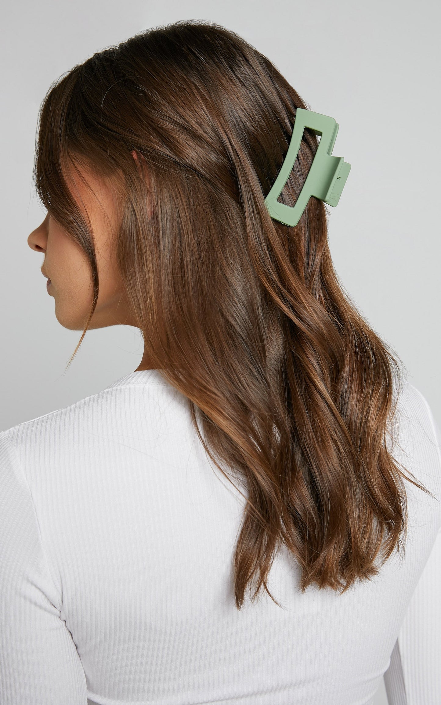 Logan Rectangle Hair Clip in Green