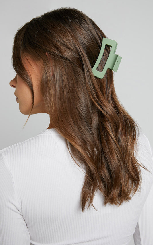 Logan Rectangle Hair Clip in Green