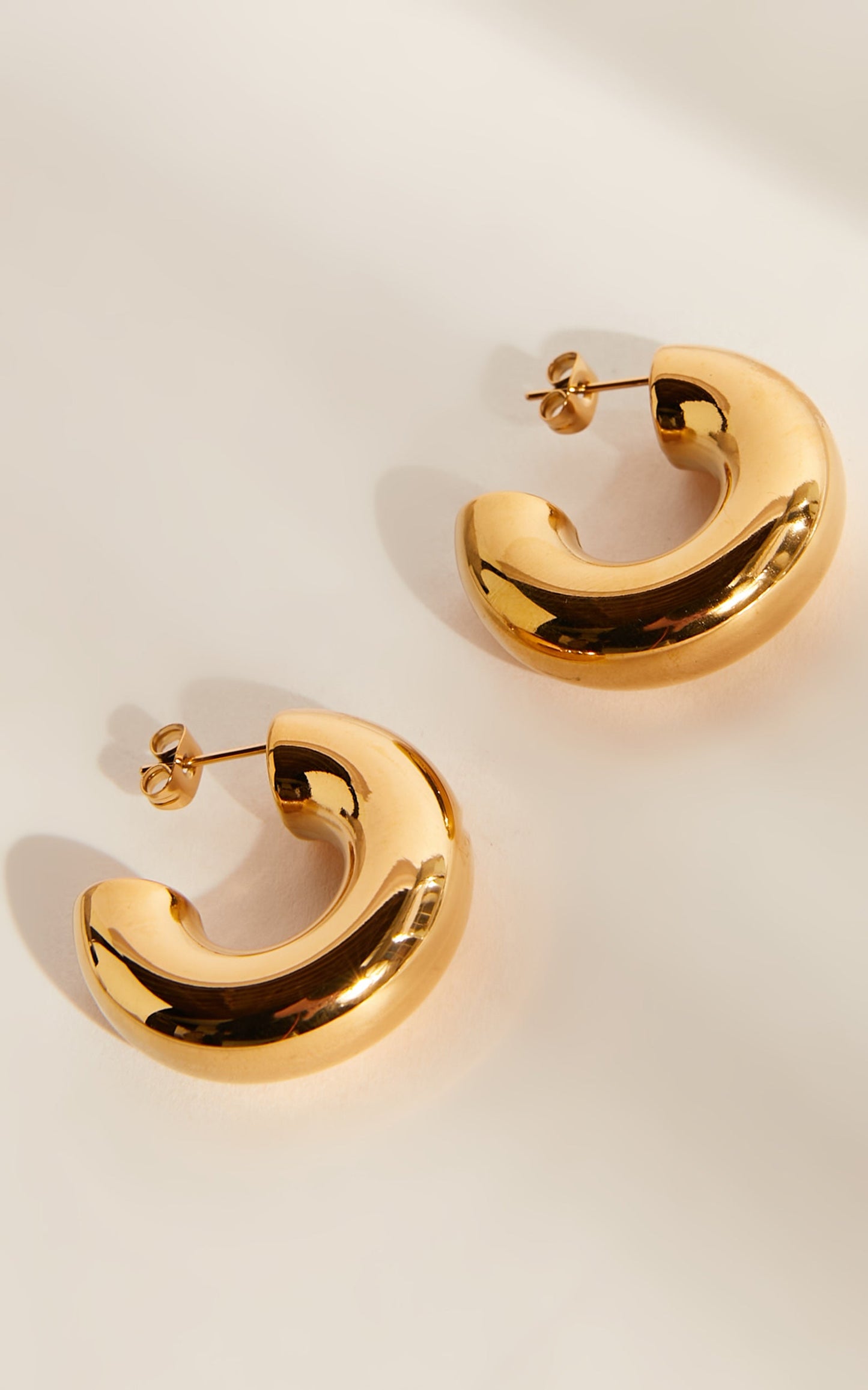 Lola Chunky Half Hoop Earrings in Gold