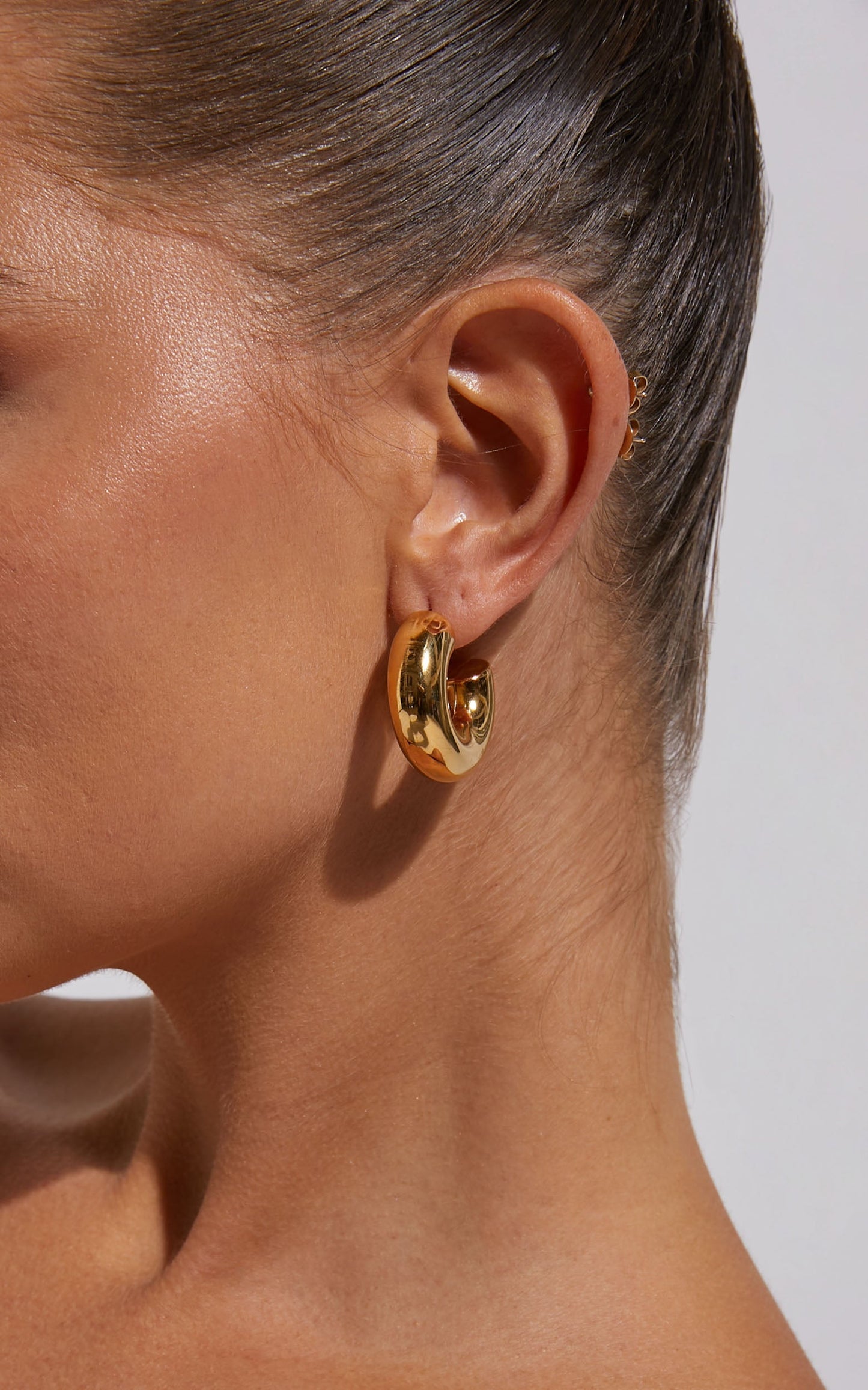 Lola Chunky Half Hoop Earrings in Gold