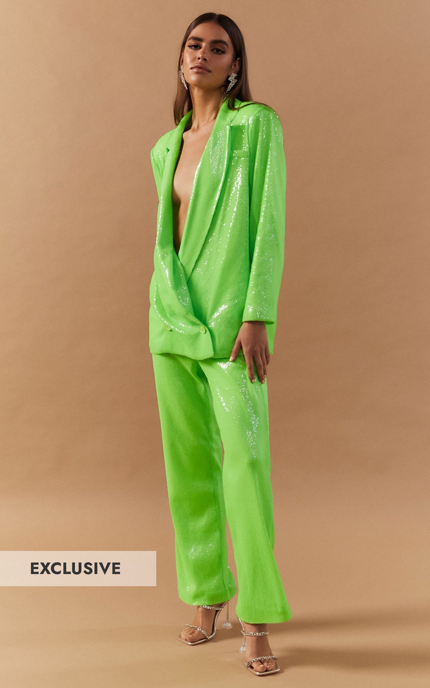 4th & Reckless - Vera Blazer in Lime Sequin