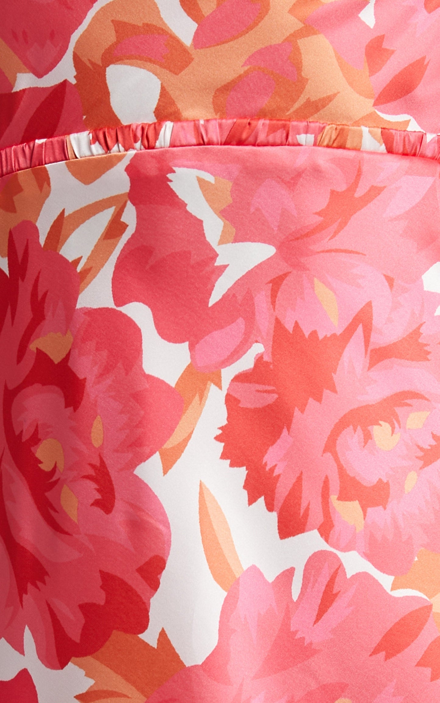 Loran Midi Dress - Cowl Neck Satin Slip Dress in Peony Blossom