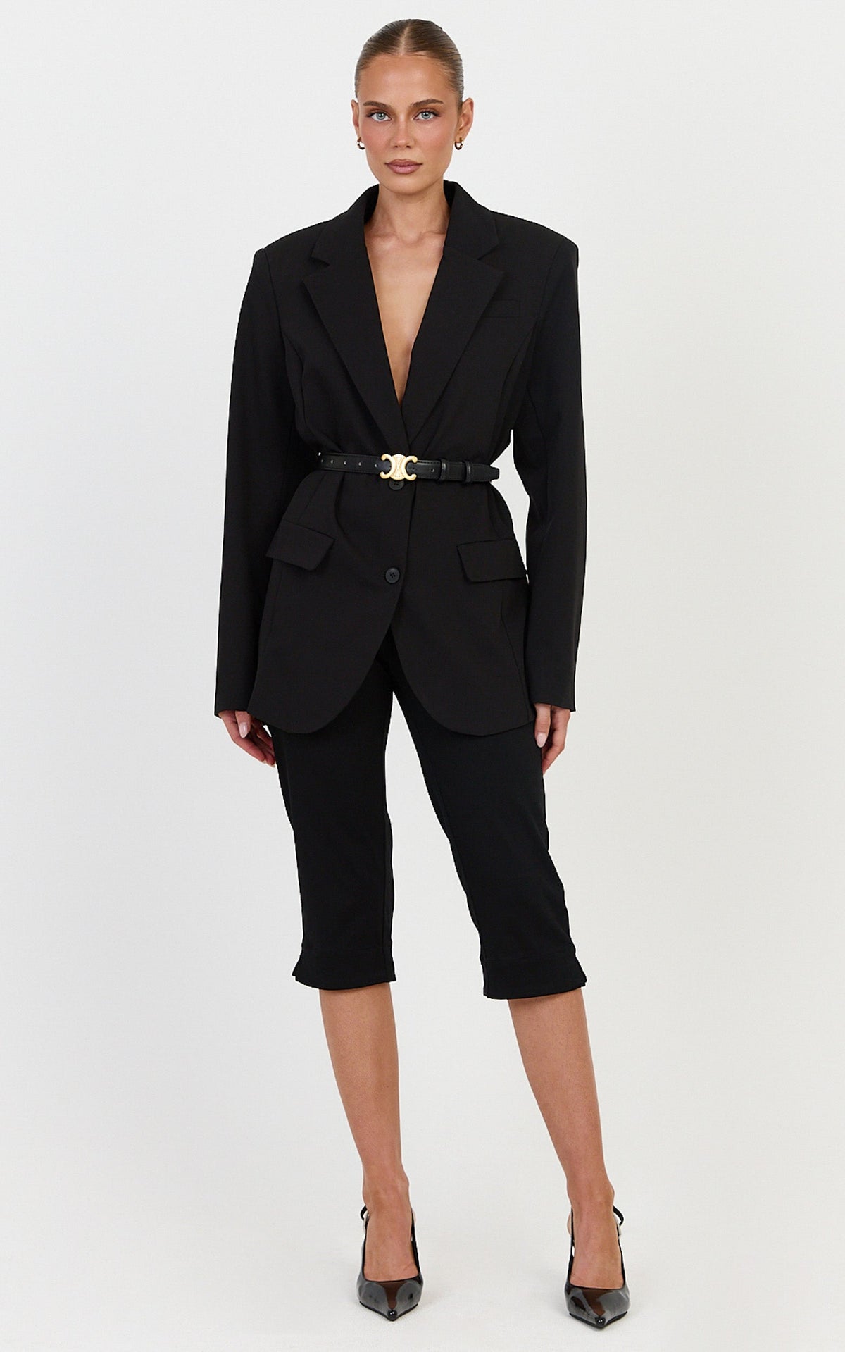 Lorcan Blazer – Oversized Boyfriend Fit Blazer in Schwarz