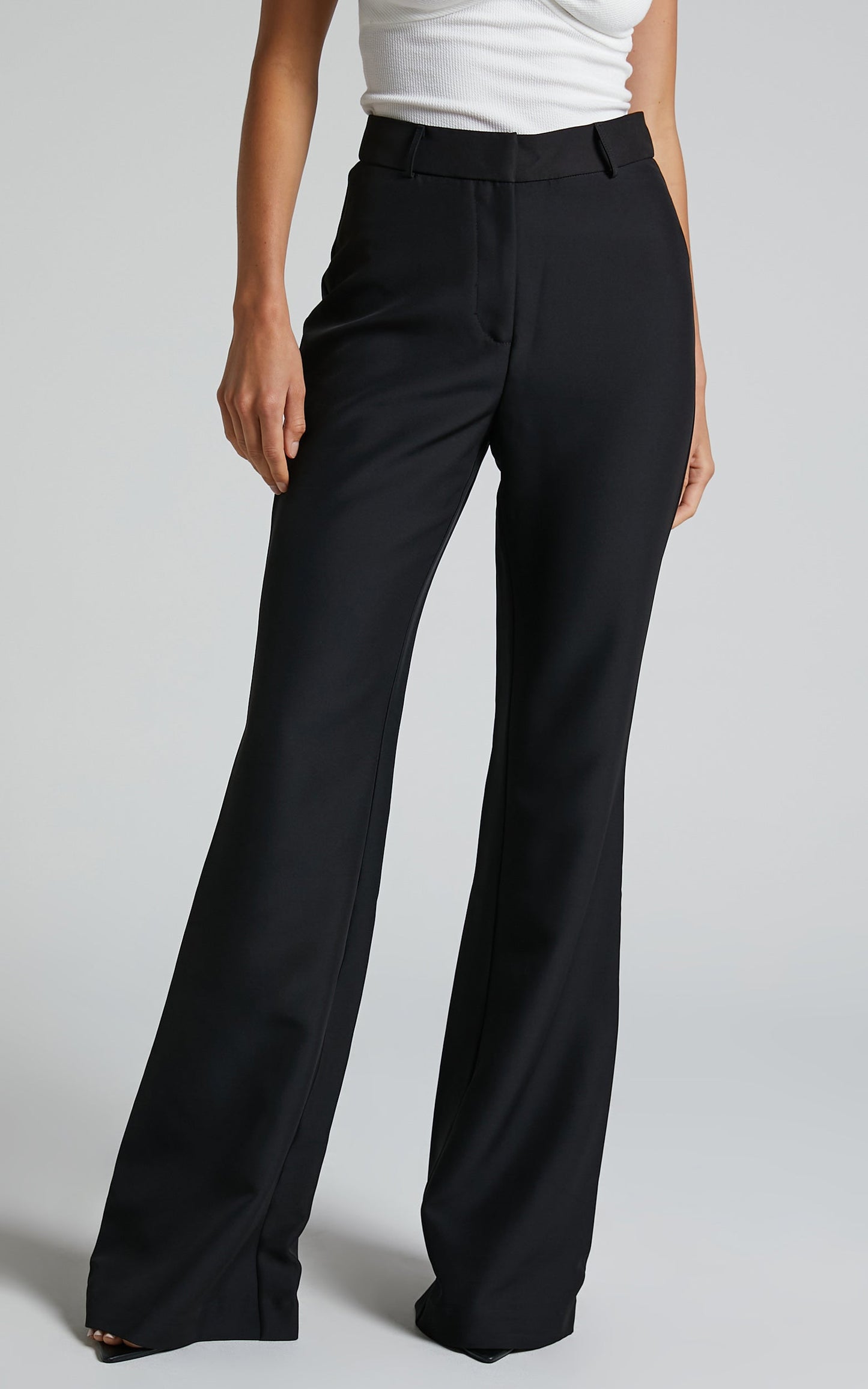 Lorena Trousers - High Waisted Flared Trousers in Black