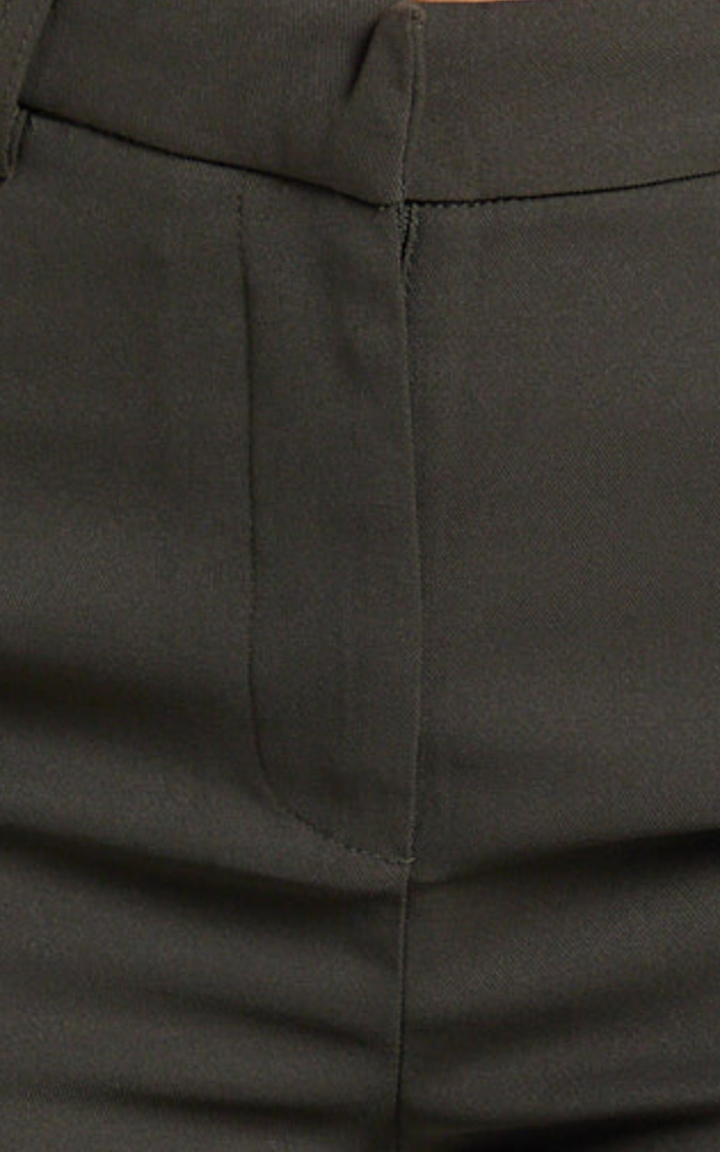 Lorena Pants - Low Rise Slim Straight Leg Pants in Dark Brown