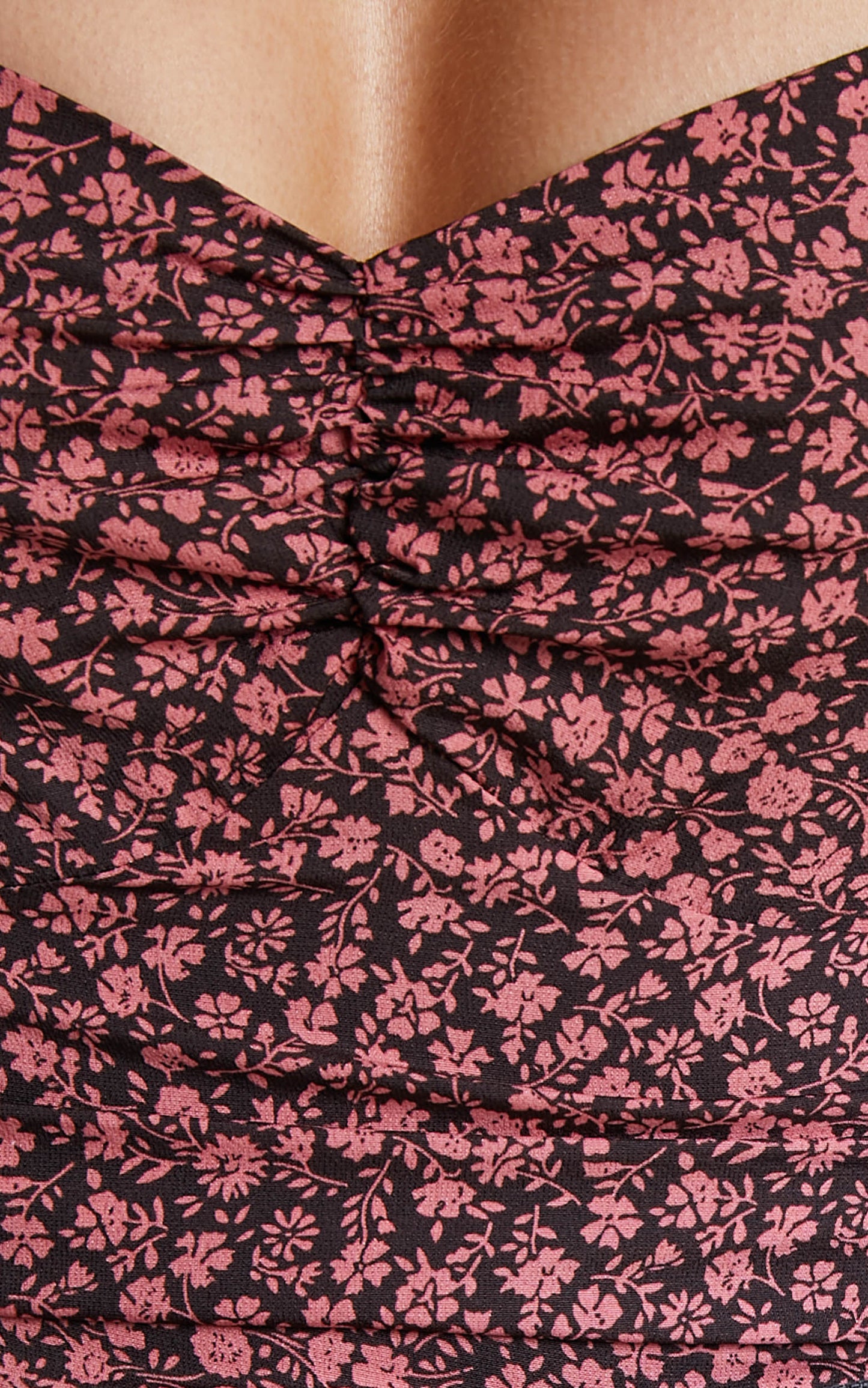 Lorreta Bodysuit - Long Sleeve Sweetheart Bodysuit in Pink Floral