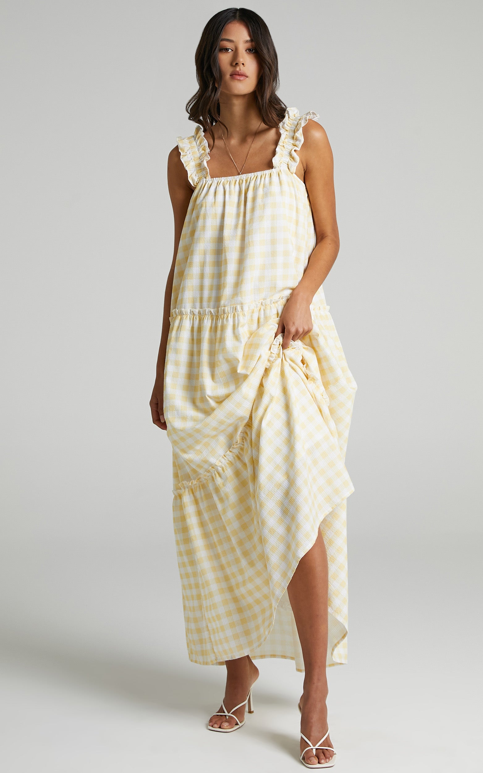Charlie Holiday - Lottie Dress in Yellow Gingham