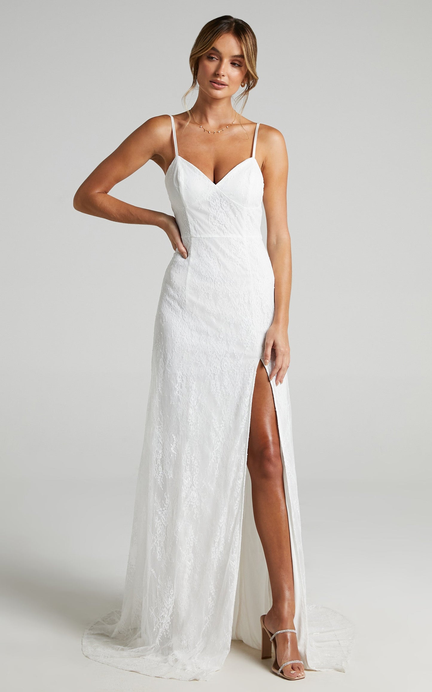 Love On Top Gown in White Lace