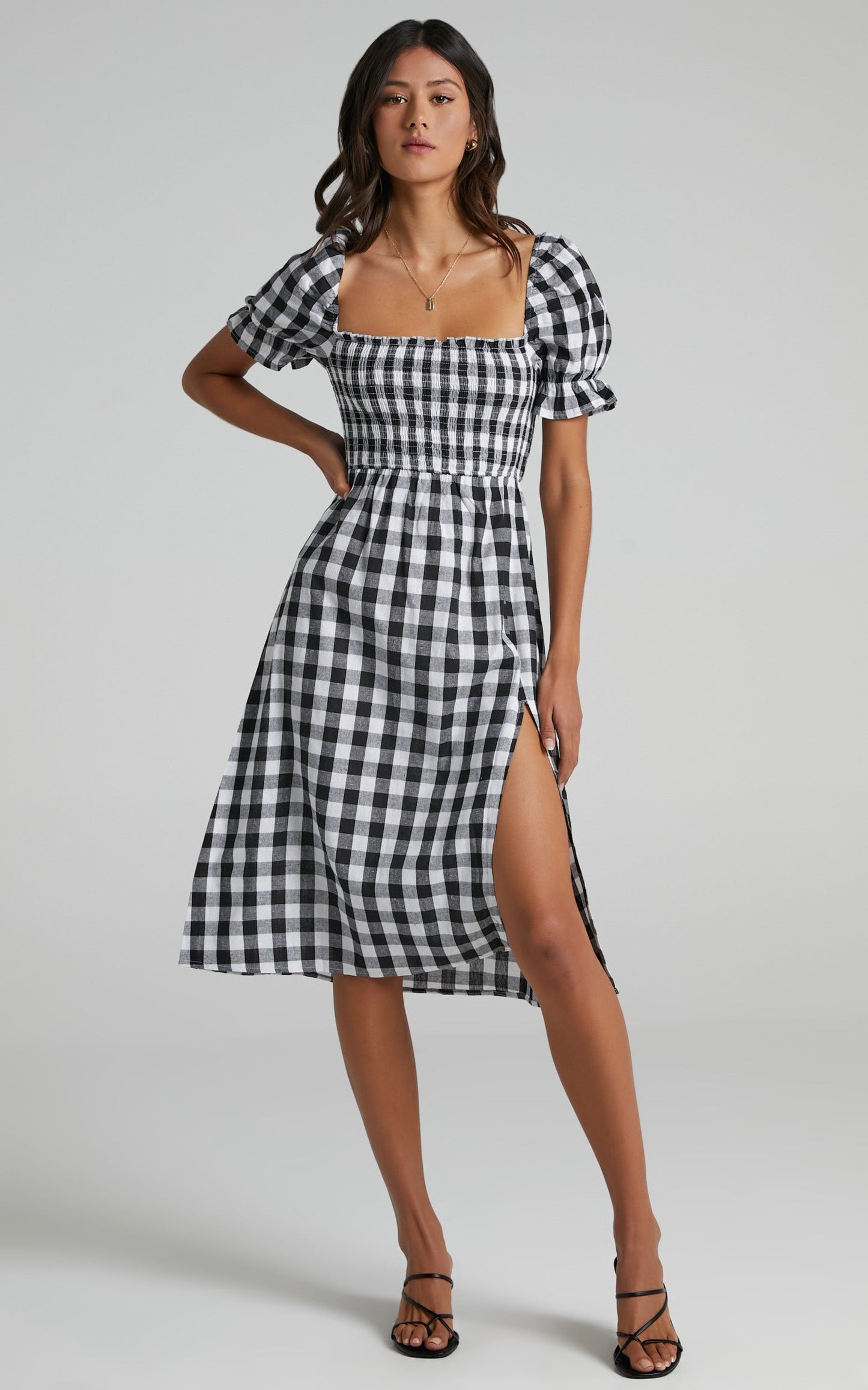 Lowe Dress in Black Check