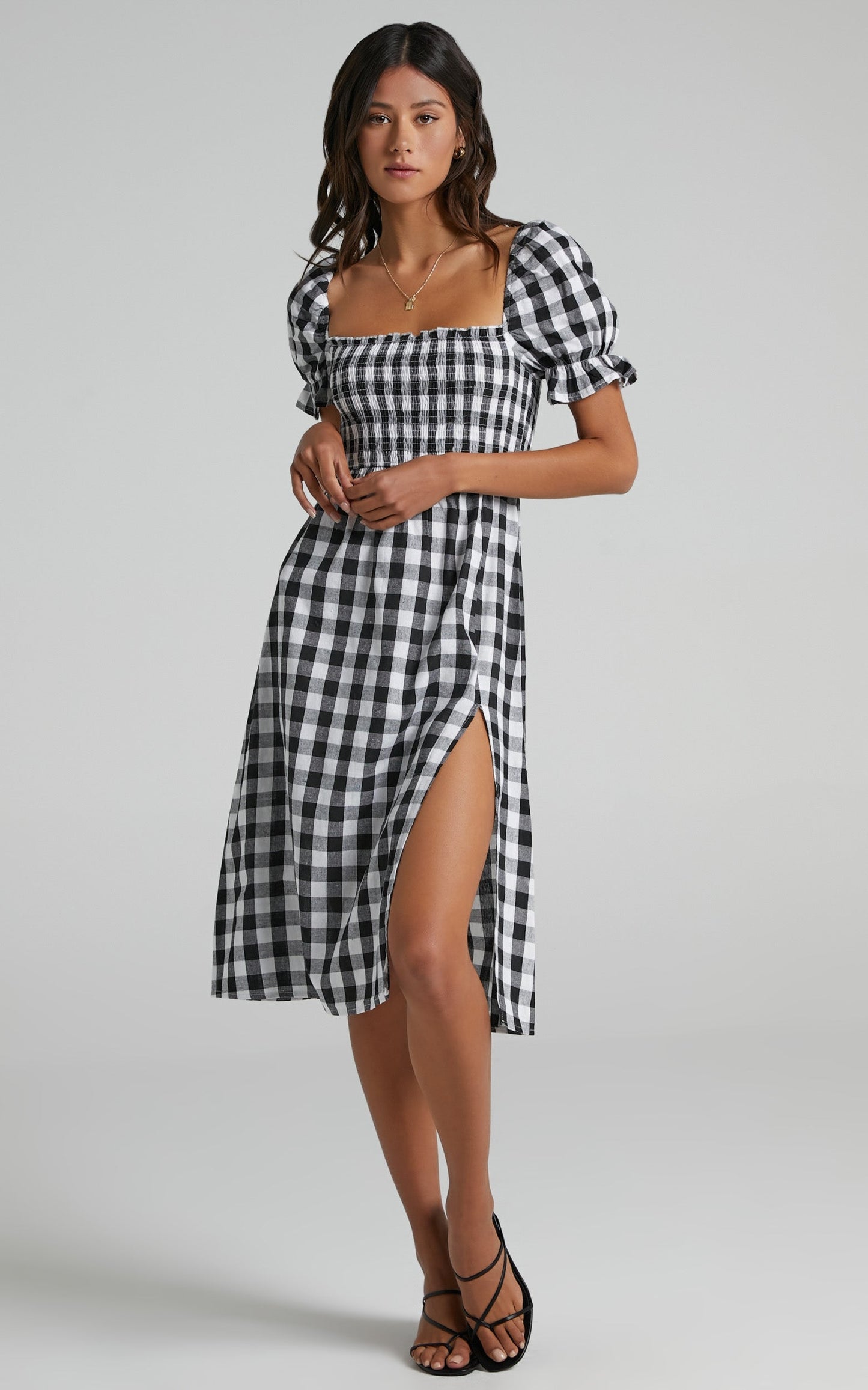 Lowe Dress in Black Check