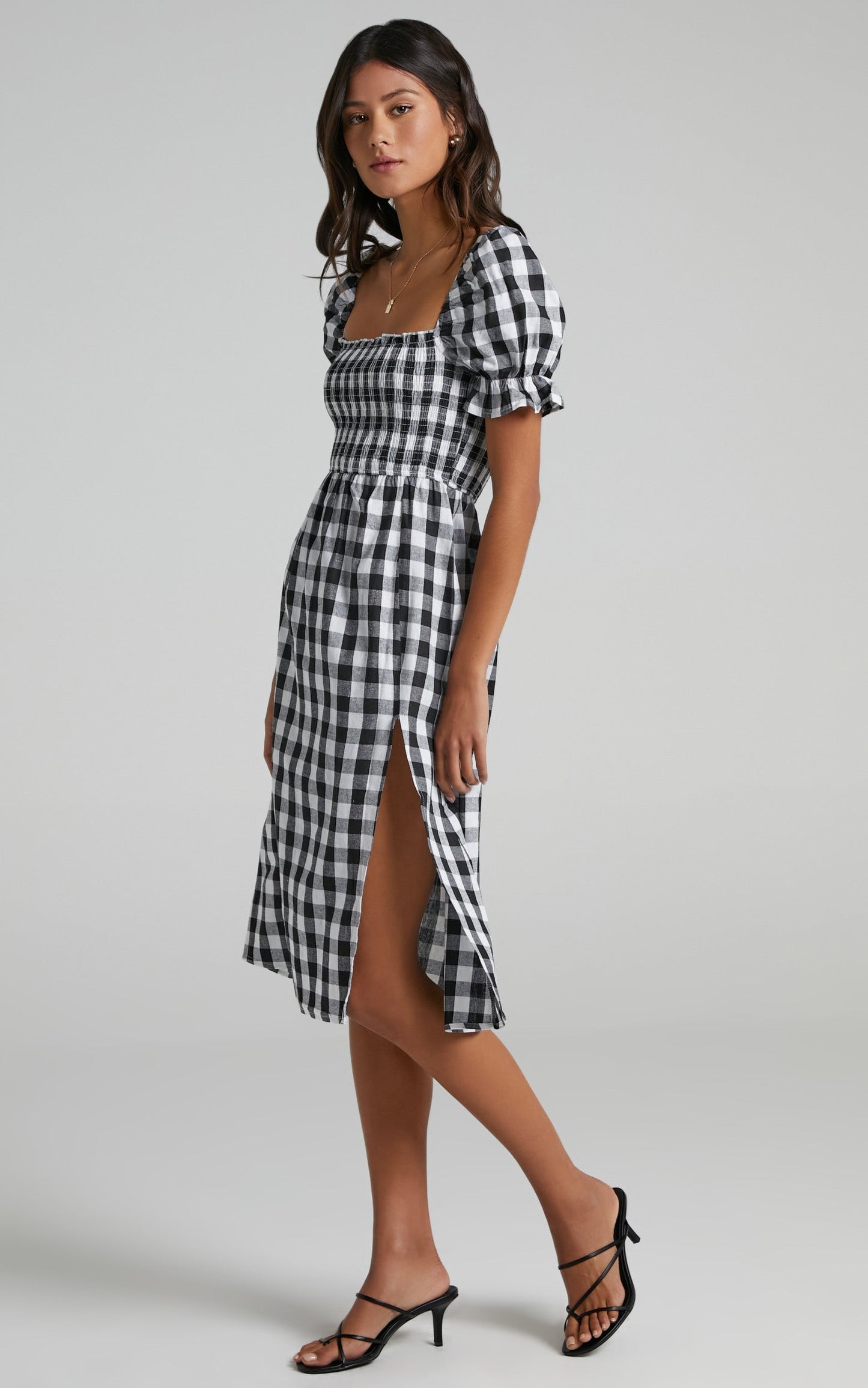 Lowe Dress in Black Check