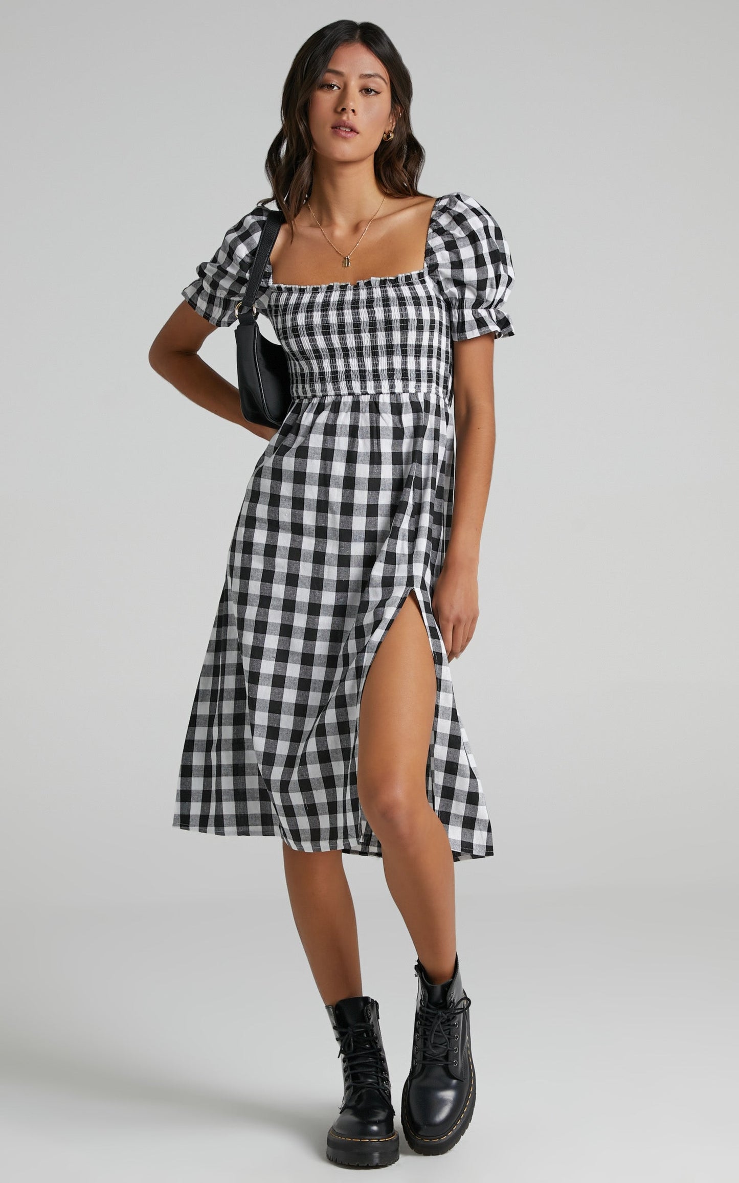 Lowe Dress in Black Check