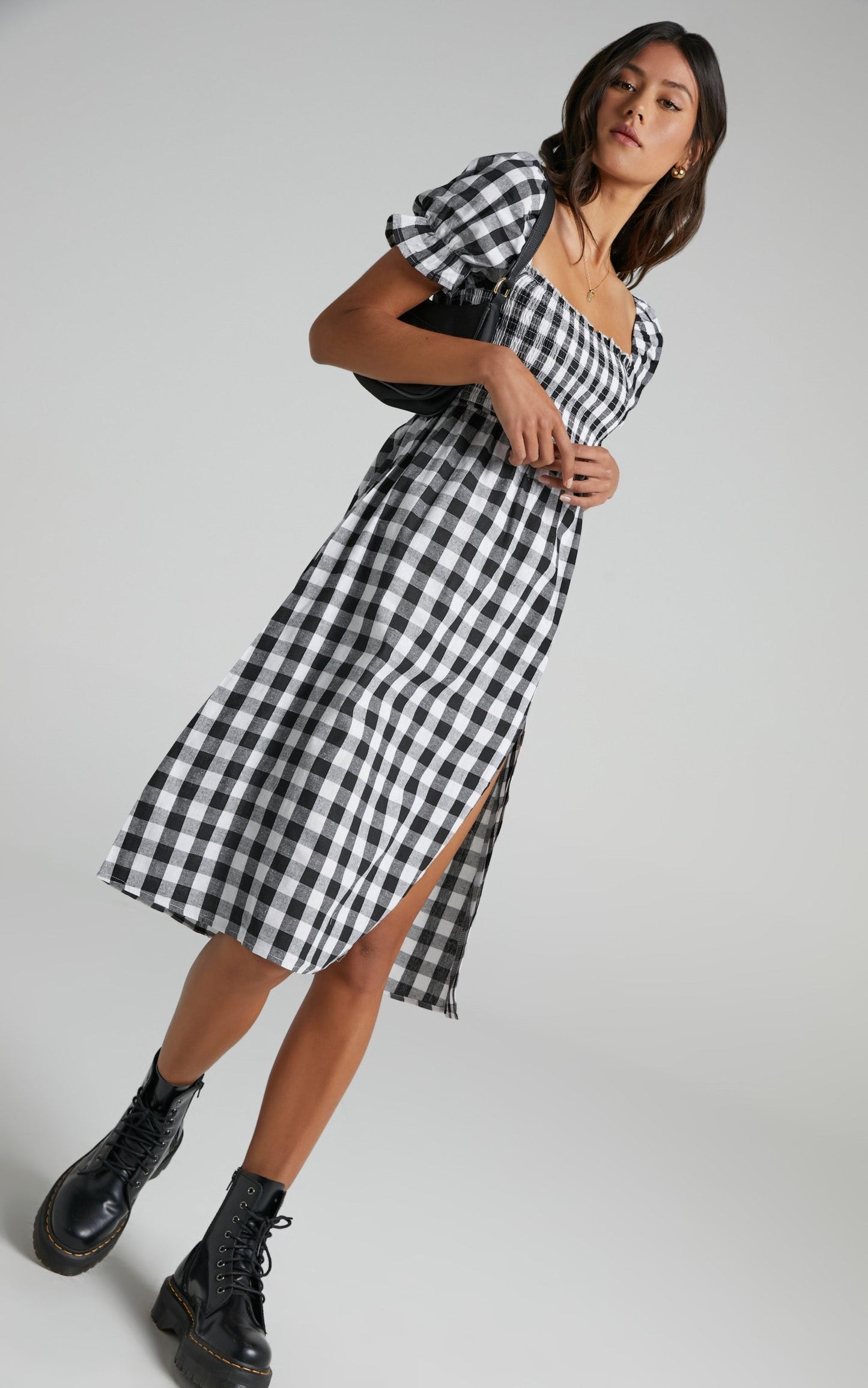 Lowe Dress in Black Check