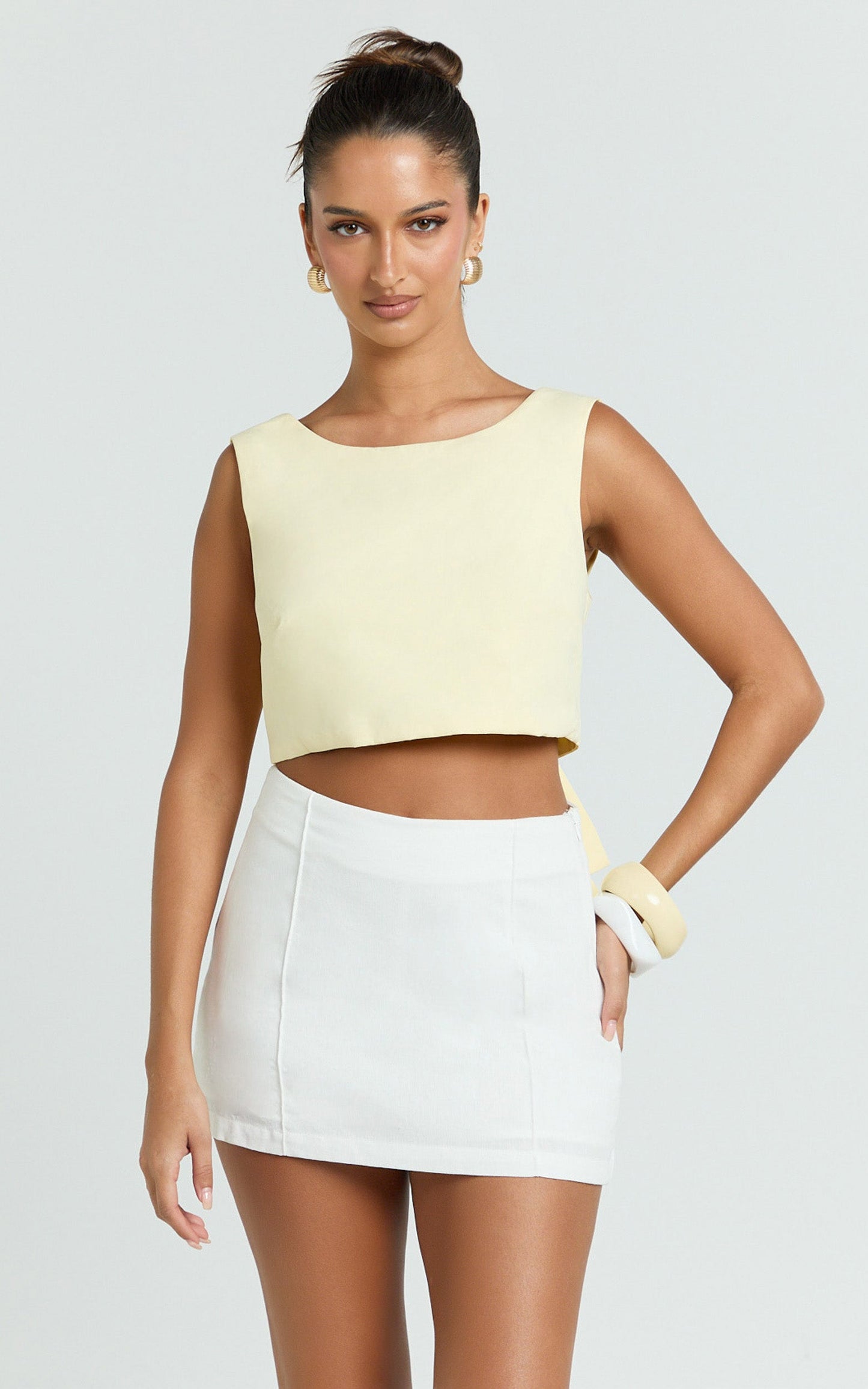 Loxley Top - Tie Up Top in Lemon