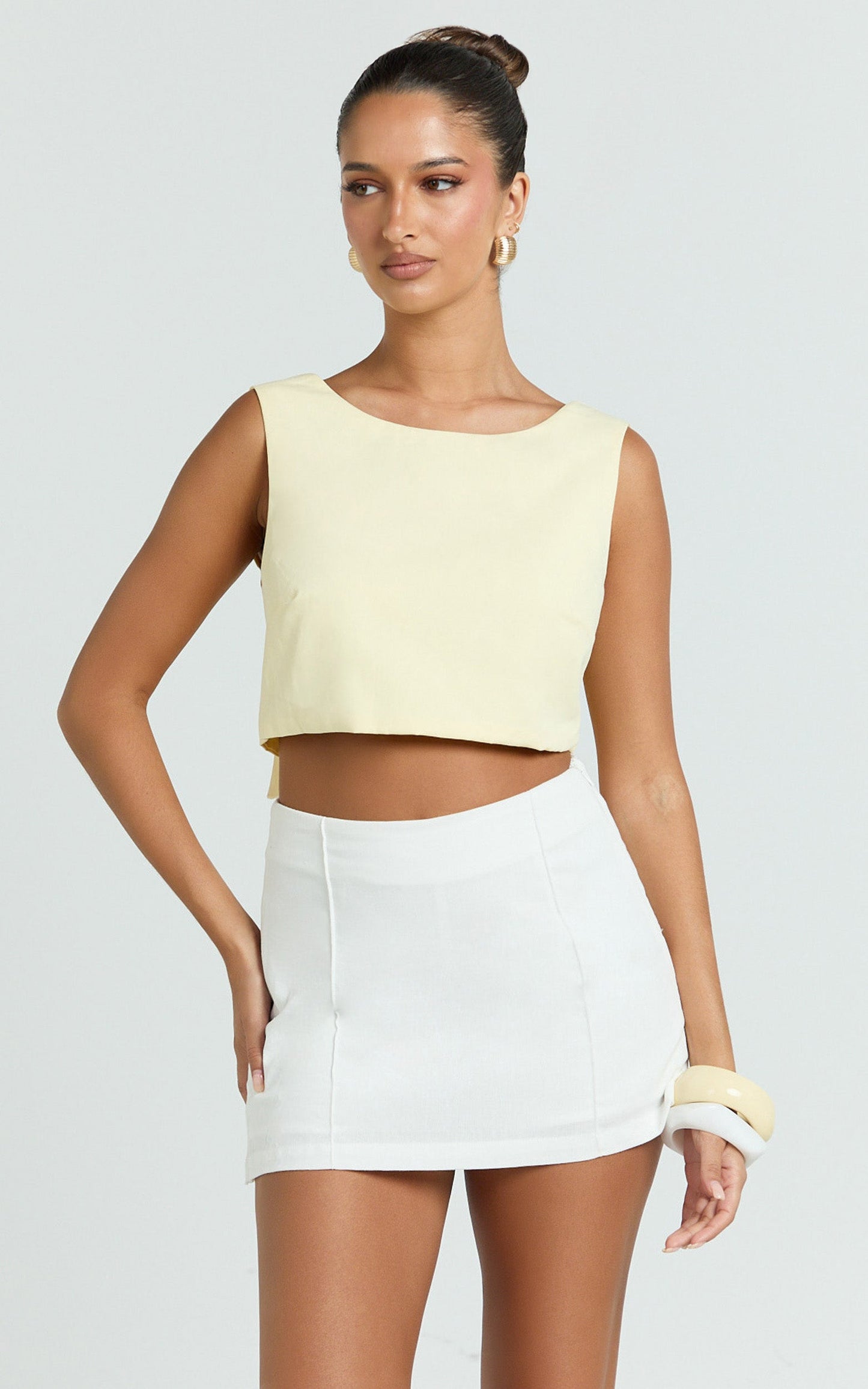 Loxley Top - Tie Up Top in Lemon
