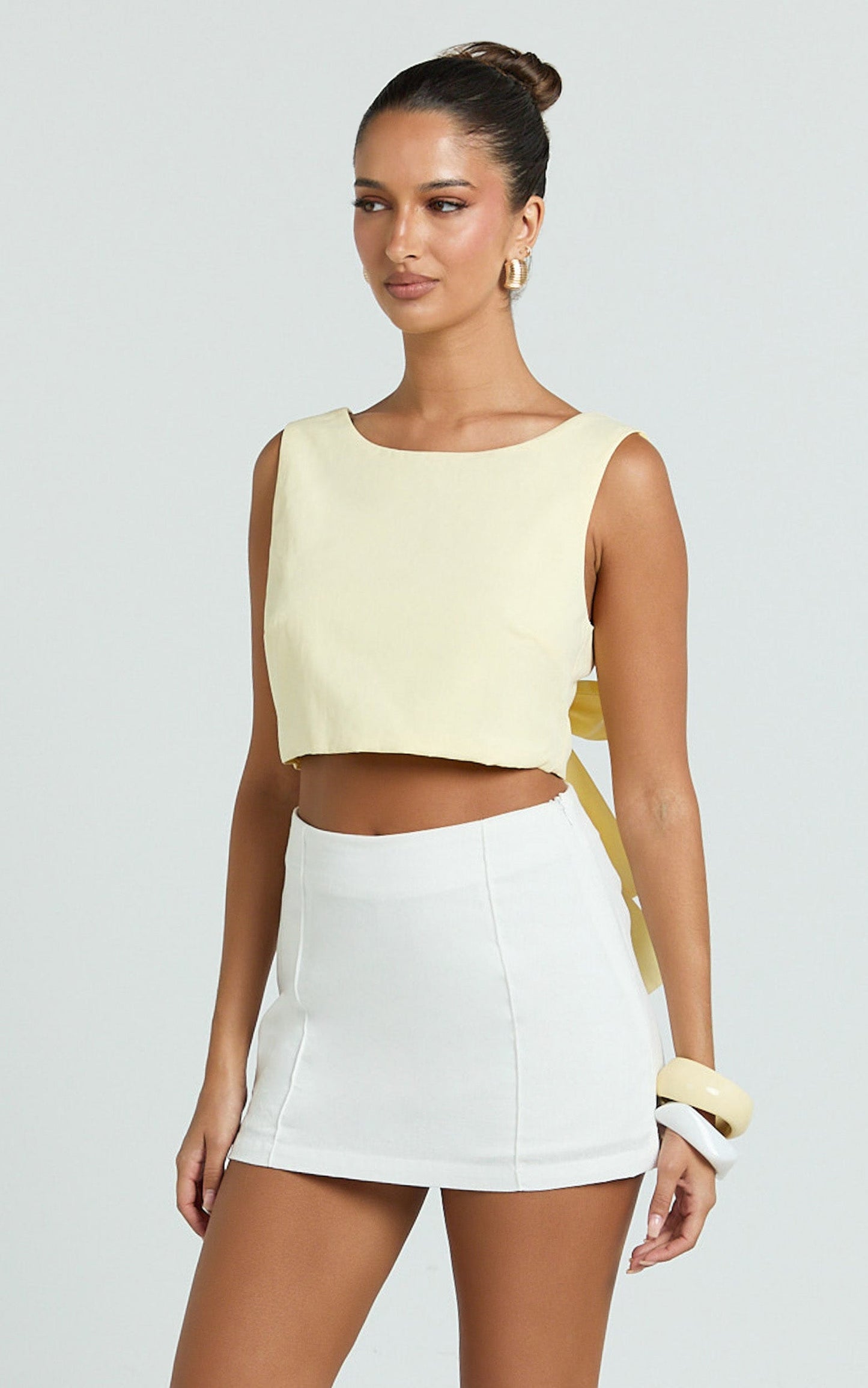 Loxley Top - Tie Up Top in Lemon