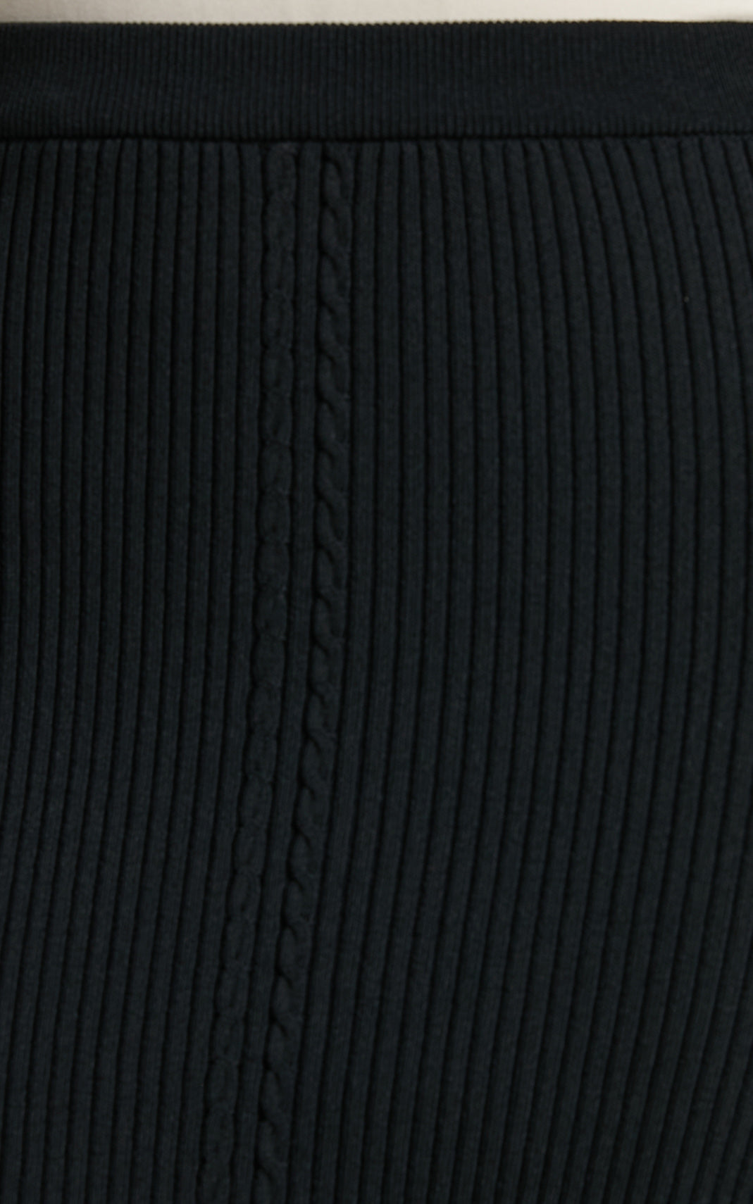 Lucienna Midi Skirt - Knit Back Split Skirt in Black
