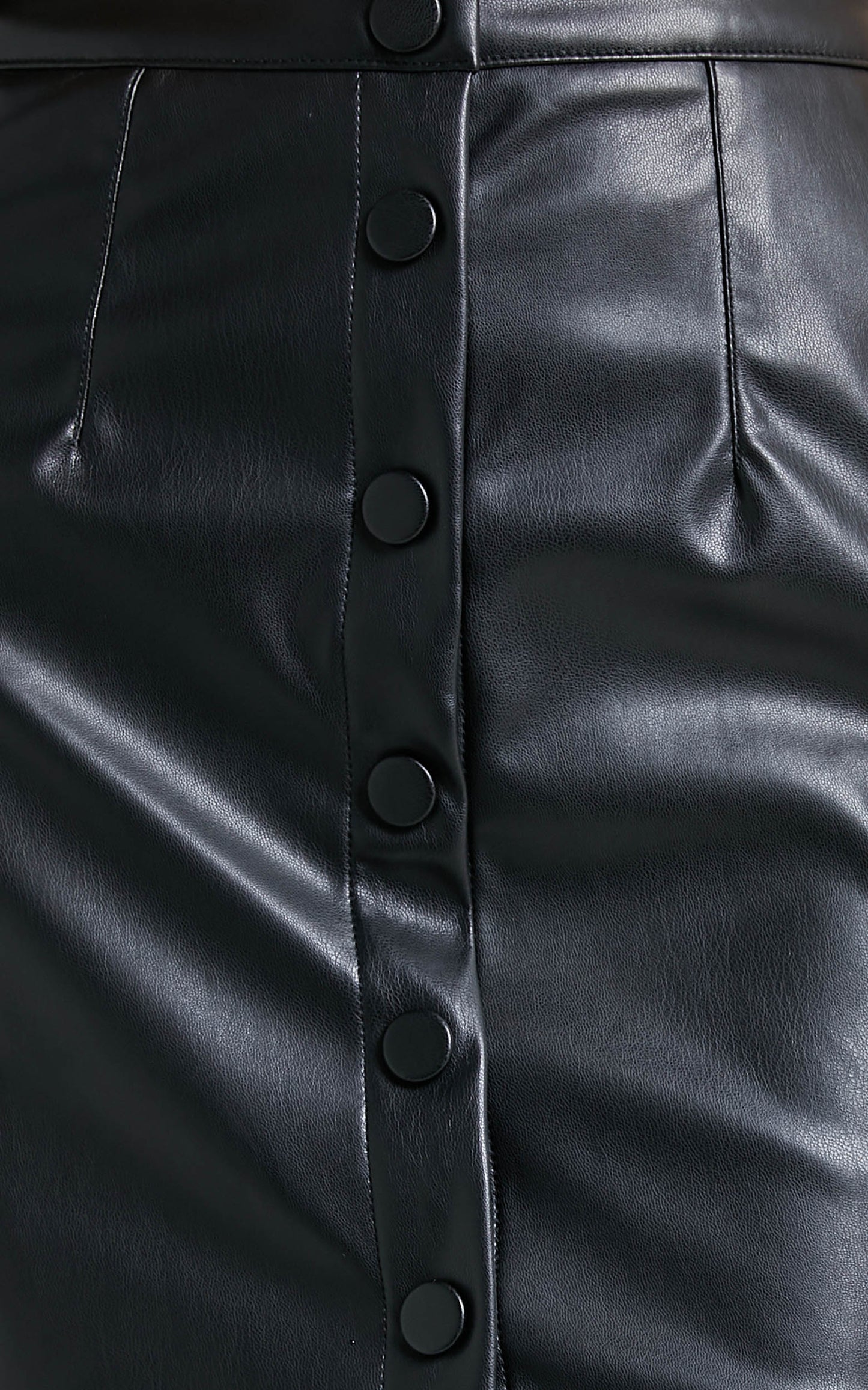 Lucille Leatherette Mini Skirt in Black