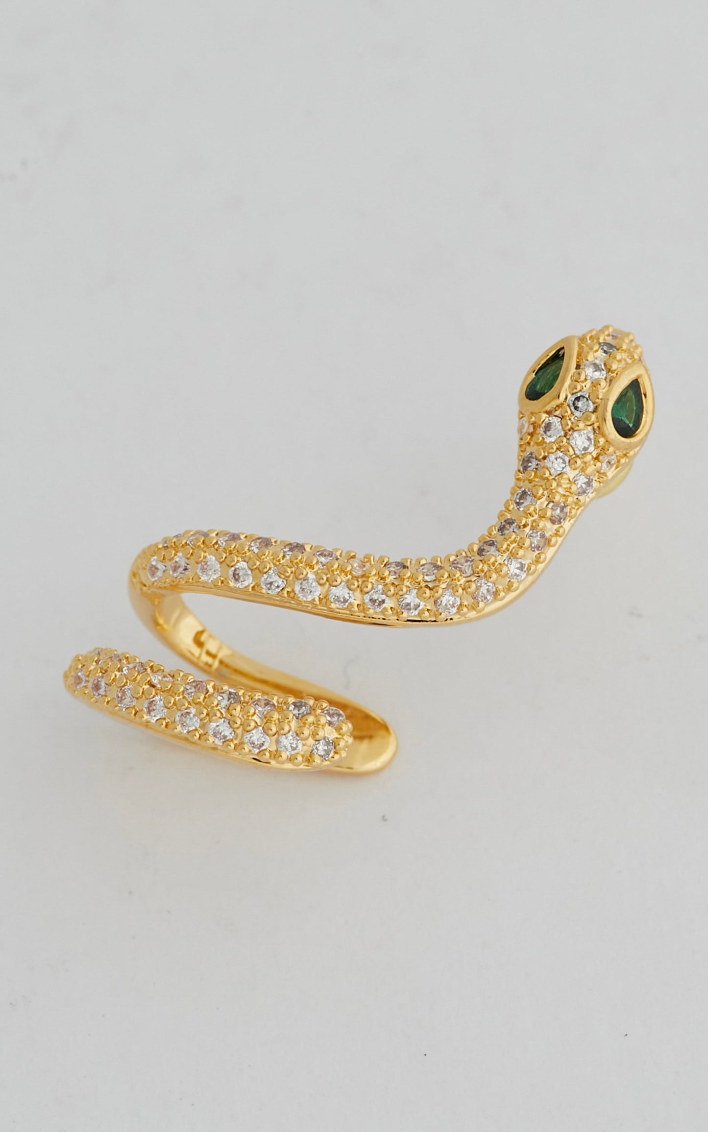 Lulah Diamante Snake Single Stud Earring in Gold