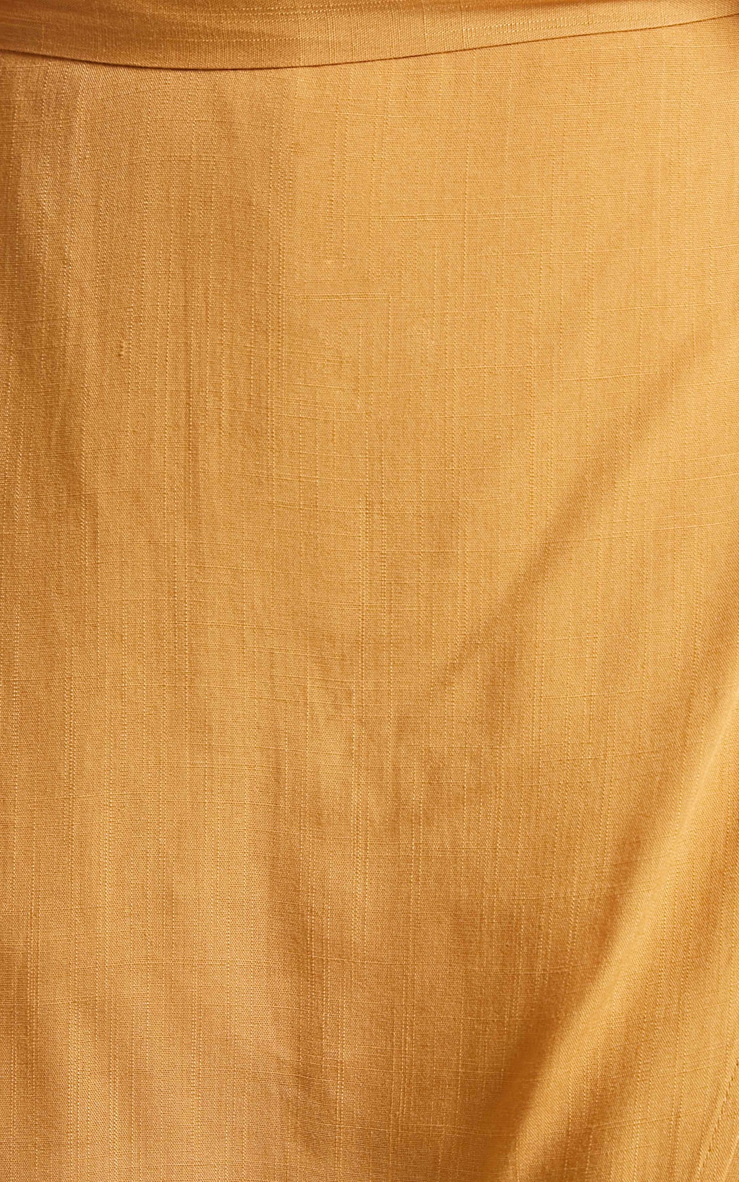 Lulu Strapless Midi Wrap Dress in Mustard