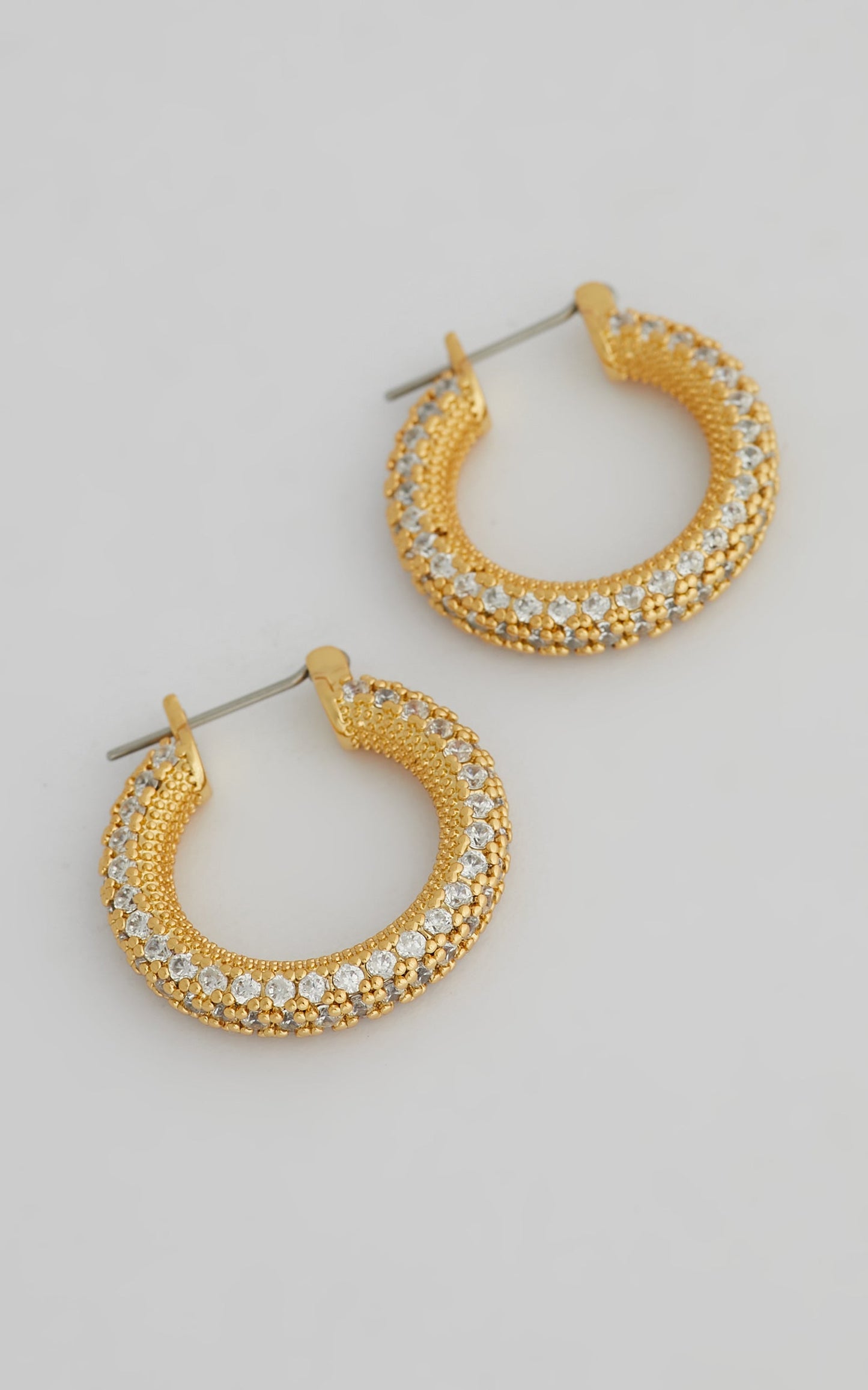Luv AJ - Pave Estelle Hoops in Light Gold