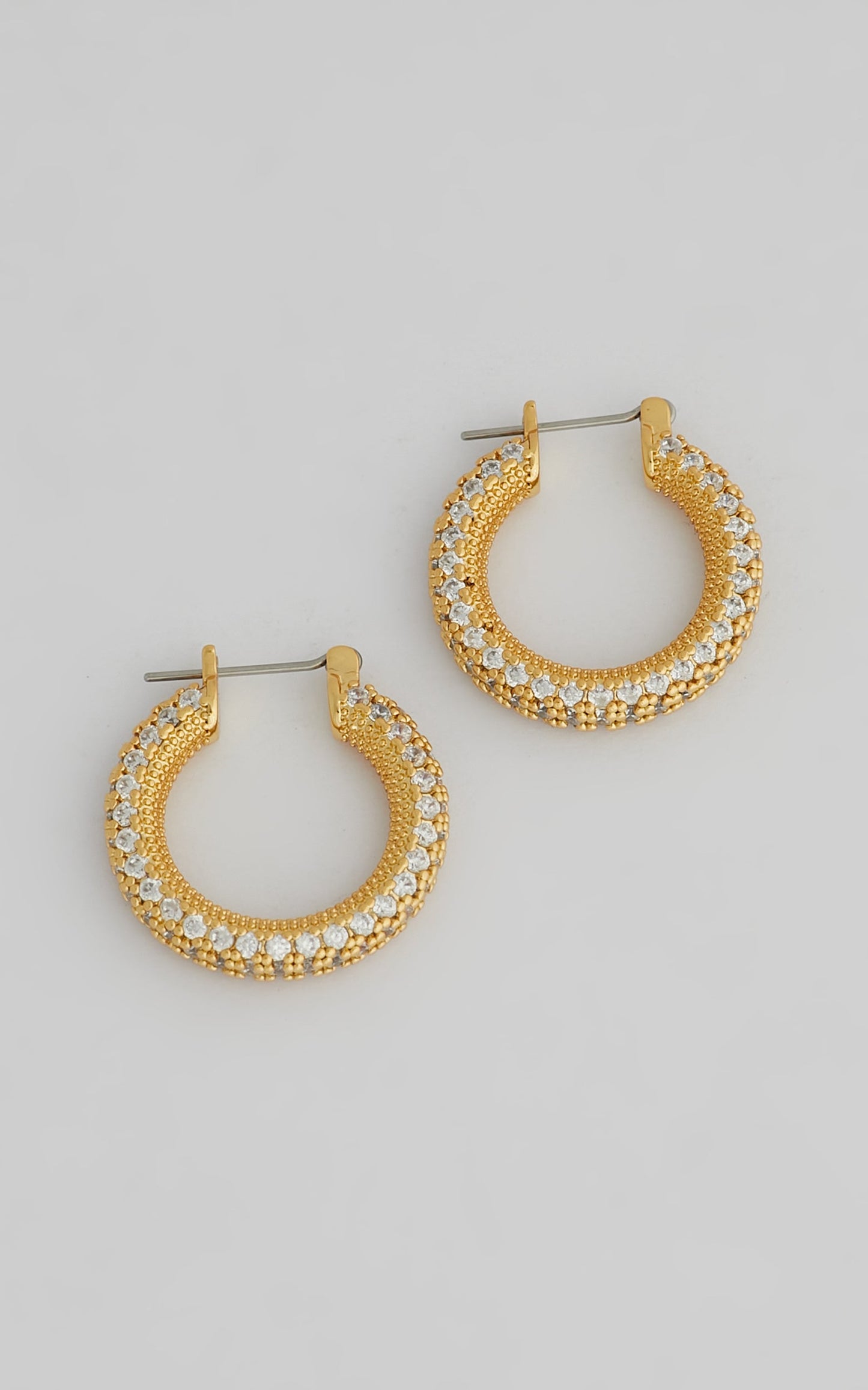 Luv AJ - Pave Estelle Hoops in Light Gold