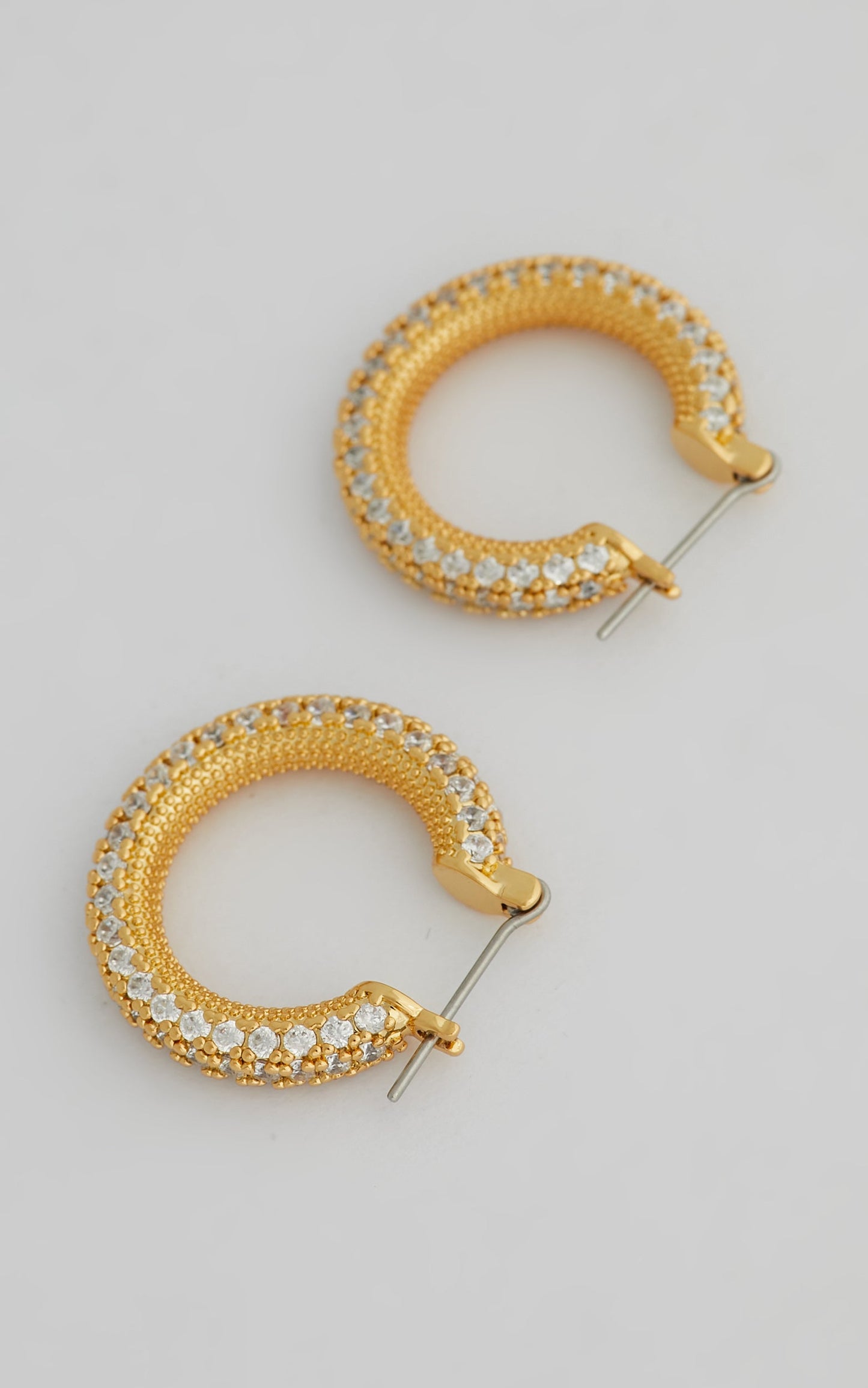 Luv AJ - Pave Estelle Hoops in Light Gold