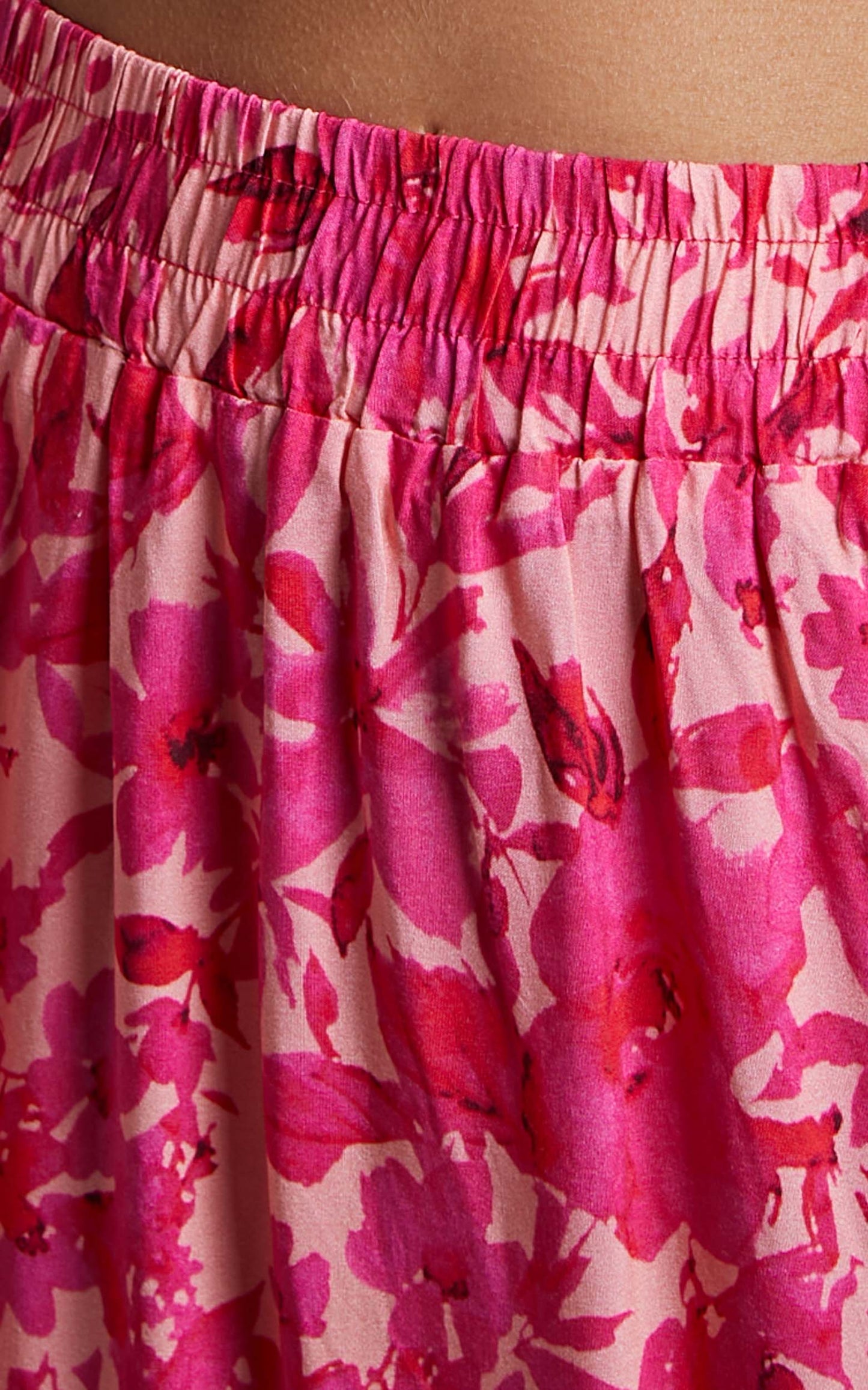 Lydia Skirt - Tiered Maxi Skirt in Pink Floral
